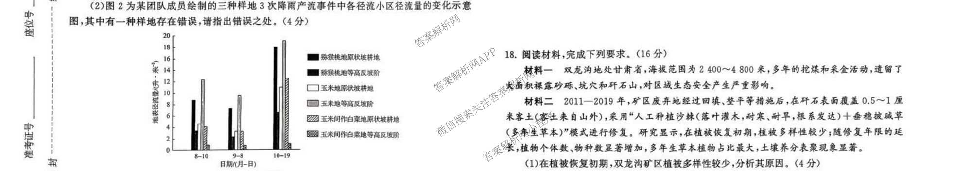 天舟高考衡中同卷2026年普通高等学校招生全国统一考试模拟信息卷(二)2试卷及答案汇总（含化学(LE)、数学(无字母)、物理(山东版)等）地理试题