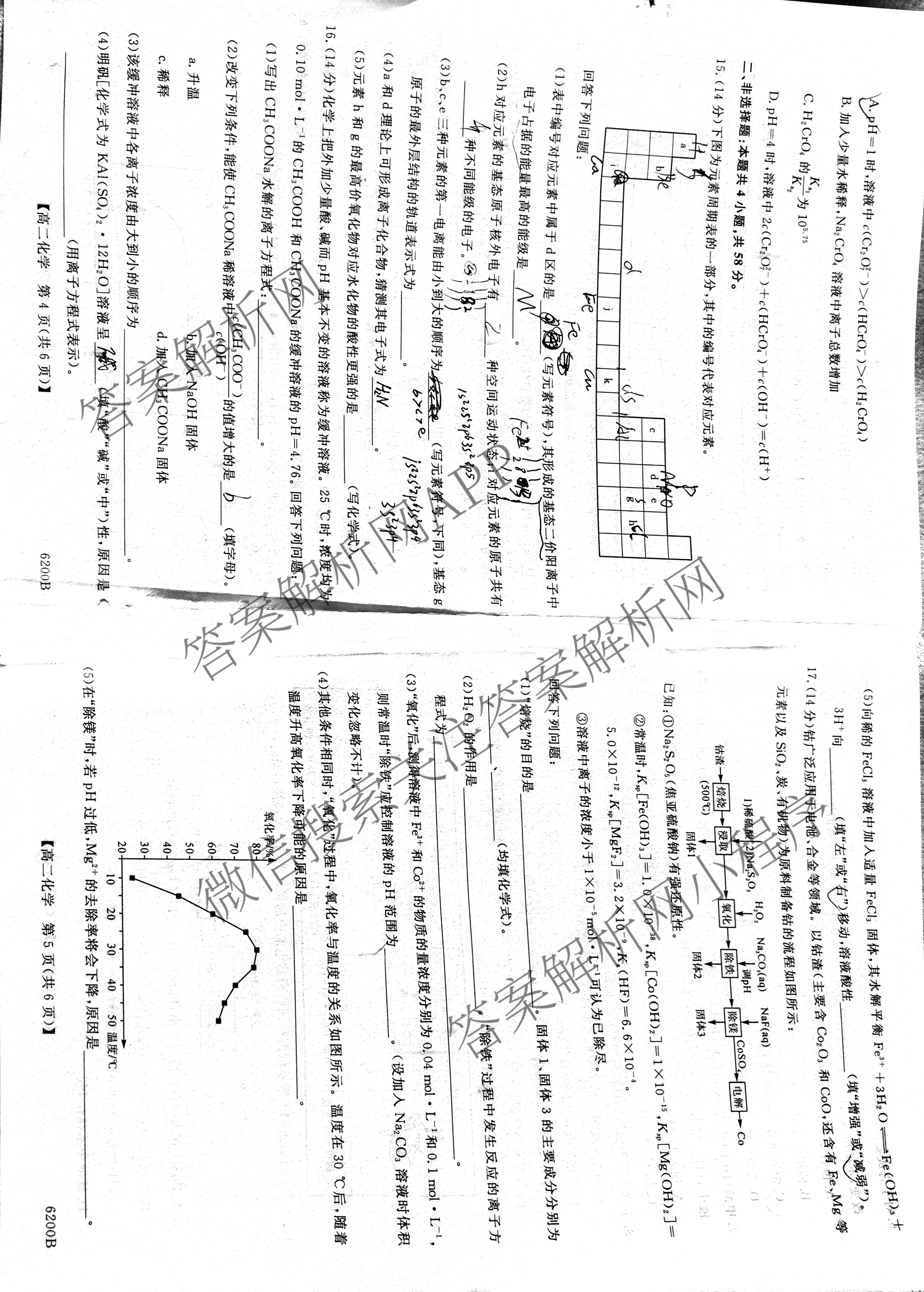 陕西省2025-2026绥德一中高二第一学年第三次月考检测(6200B)各科答案及试卷（9科全）化学试题