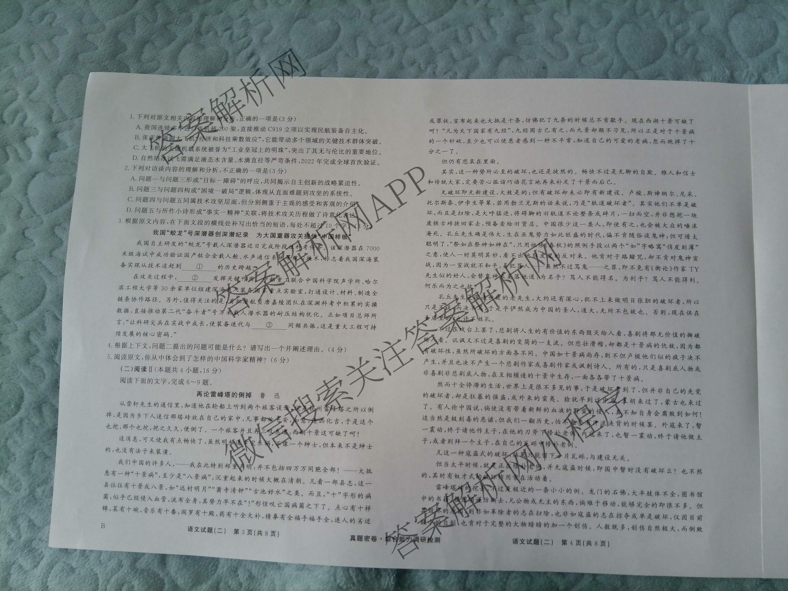 衡水真题密卷2025-2026学年度综合能力调研检测(二)2试卷及答案汇总: 含物理(1)、物理(7)、生物(10)试卷解析语文试题