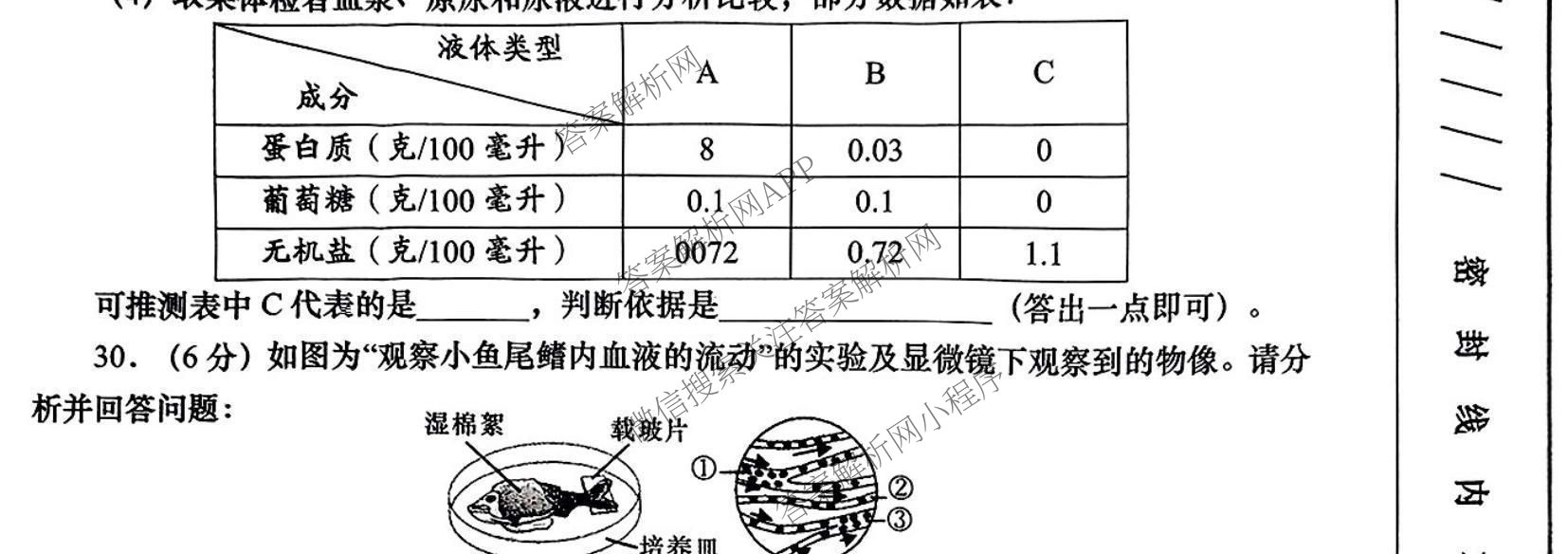 陕西省2024-2025学年度第二学期七年级周期学业能力评鉴(期末)各科答案及试卷(含数学、生物、历史等)生物试题 陕西省2024-2025学年度第二学期七年级周期学业能力评鉴(期末)各科答案及试卷(含数学、生物、历史等)生物试题