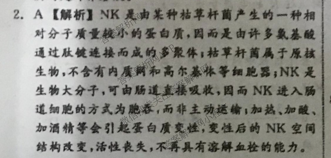 真题密卷2024年学科素养月度测评(一)各科答案及试卷(已更新物理(安徽版)、英语、语文等11份)理综答案