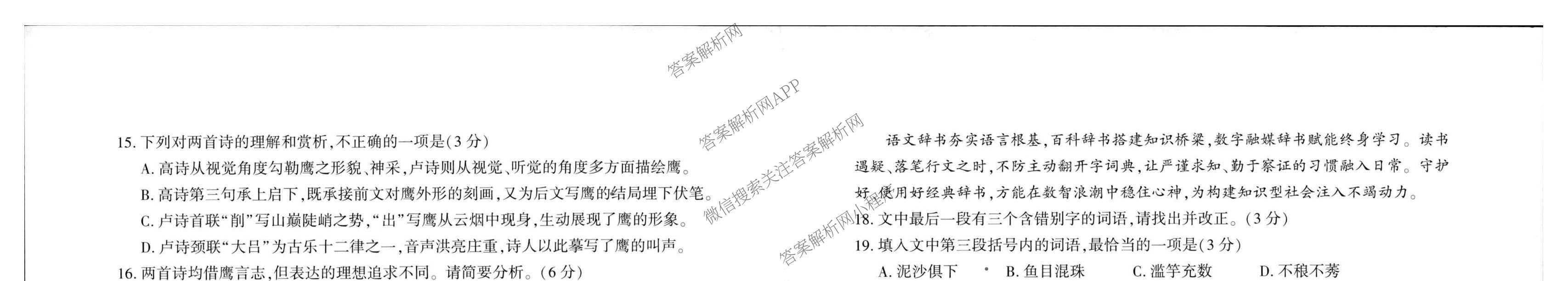 湖北省武汉市2027届高中毕业生九月调研考试2026.9.16(已更新化学 政治 生物等9份)语文试题