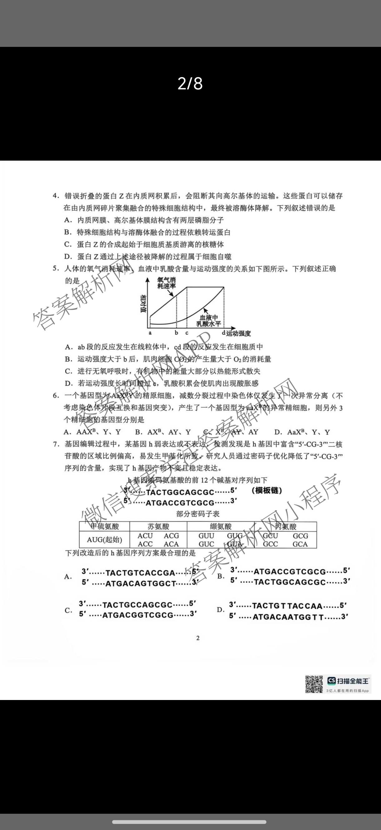 海南省海口市2027届高三年级摸底考试(9月)各科答案及试卷（含化学、历史、物理等9份）生物试题