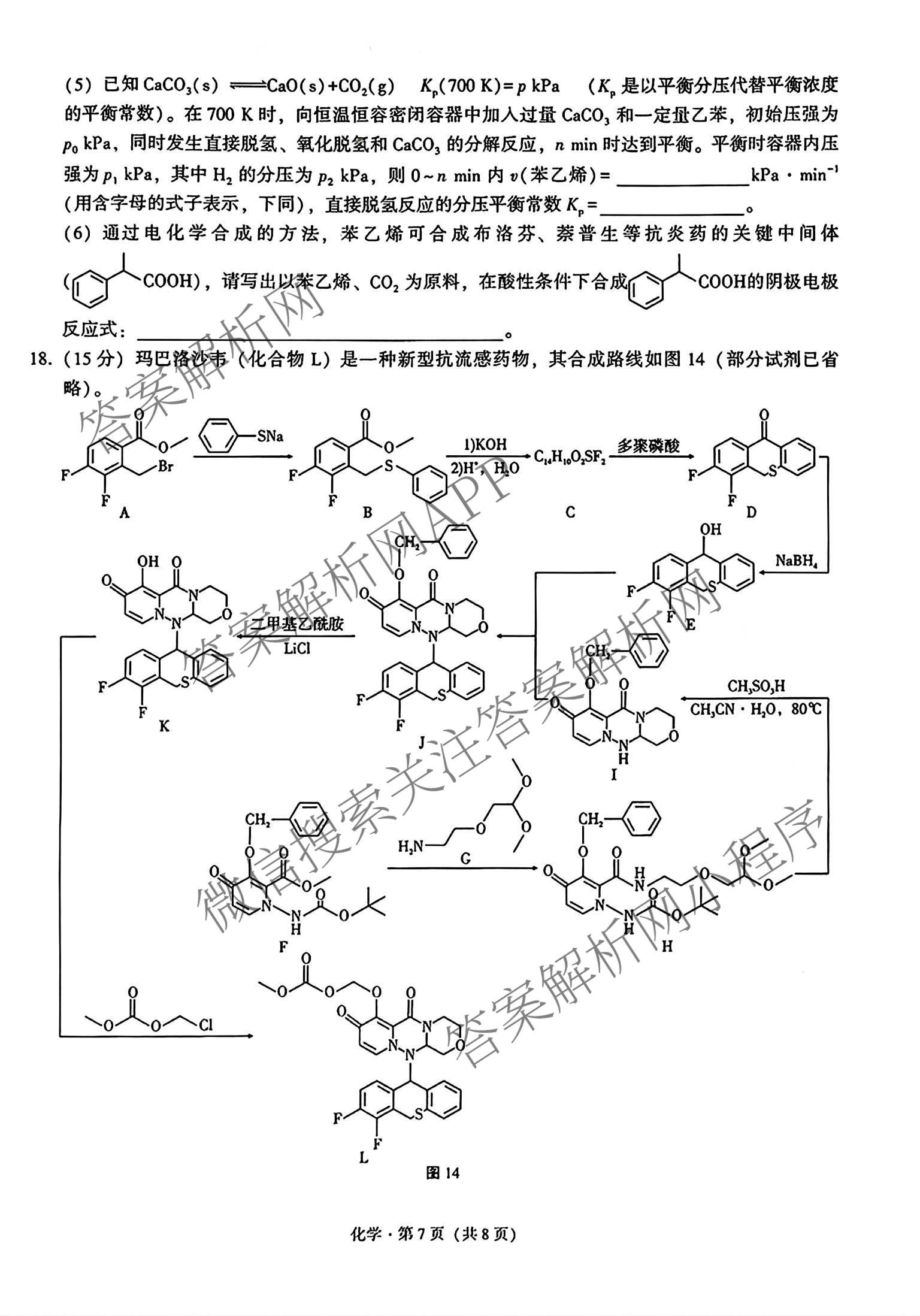 重庆巴蜀中学2027届高三9月阶段检测(白黑黑白白黑黑黑黑白黑)试卷及答案汇总（含数学 化学 地理等）化学试题