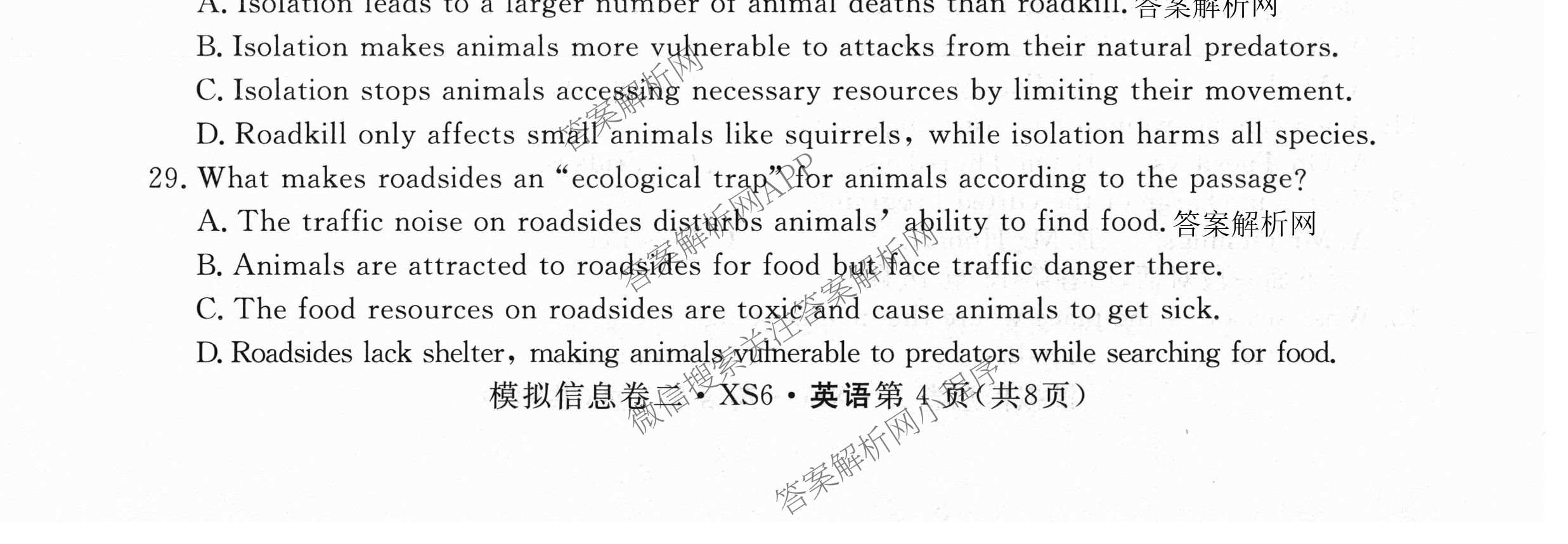 2026年普通高等学校招生统一考试模拟信息卷(二)2各科答案及试卷（含历史(XS6J) 政治(XS6J) 语文(XS6G)等）英语试题