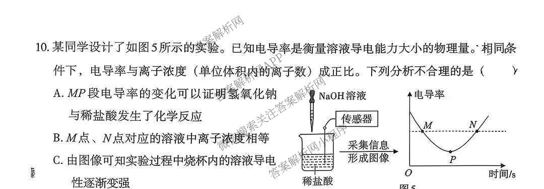 2026年河北初中学业水模拟(摸底一)试卷及答案汇总（含历史、物理、道德与法治等）化学试题