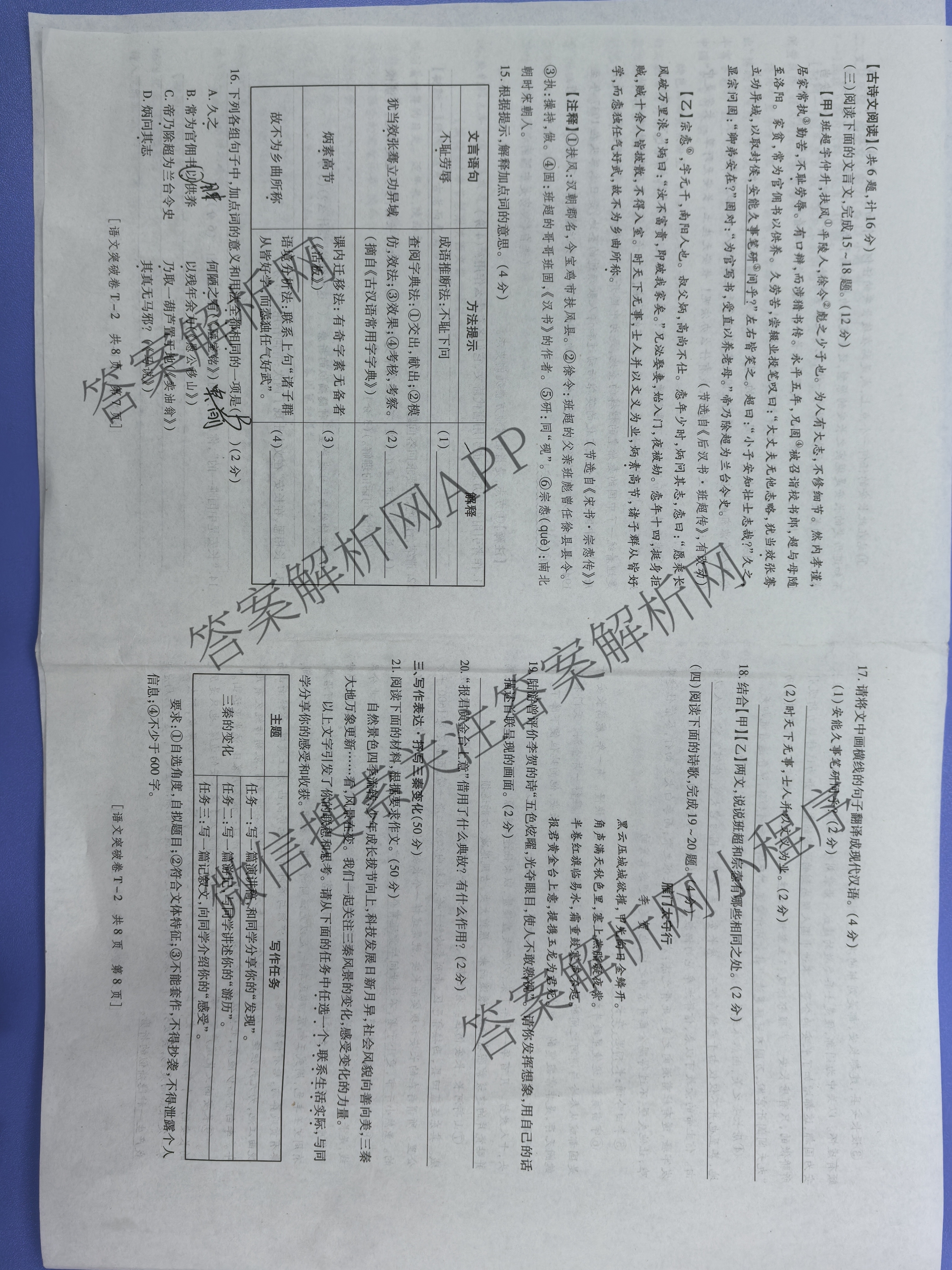 2025年陕西省初中学业水考试突破卷[T-2][试卷类型A]（7科全）语文试题