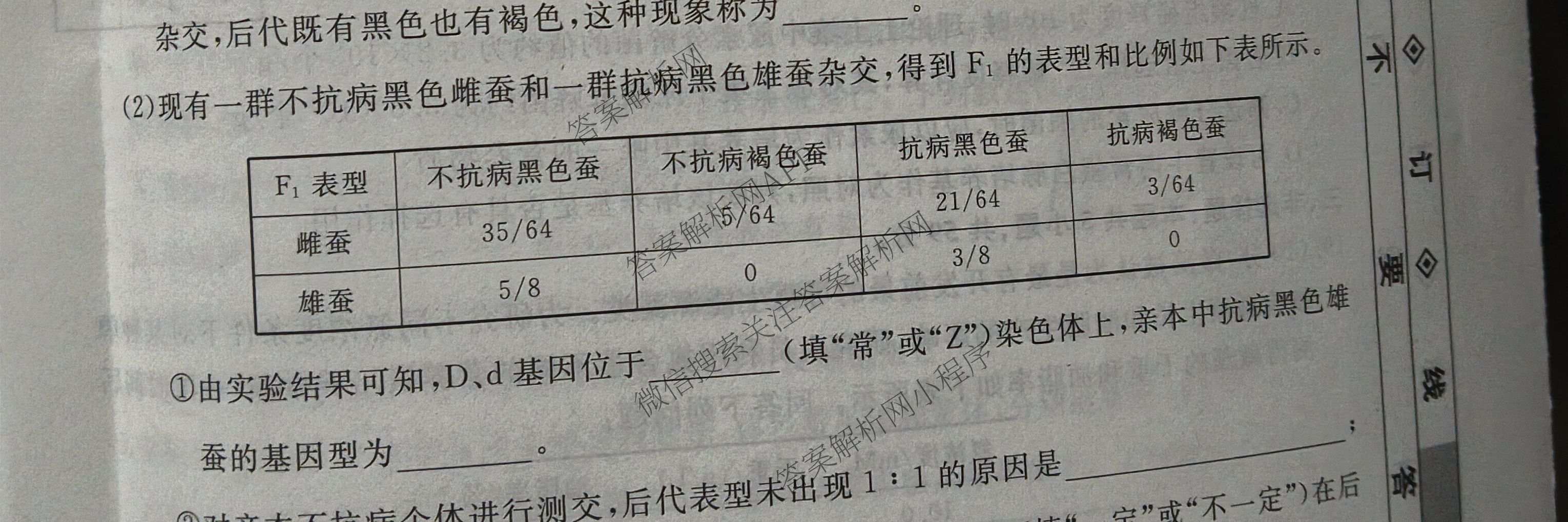 衡水名师卷高考模拟调研卷 2026年普通高等学校招生全国统一考试模拟试题(二)2各科答案及试卷: 含化学(双菱形)、地理(圆圈点)、生物(菱形点)试卷解析生物试题