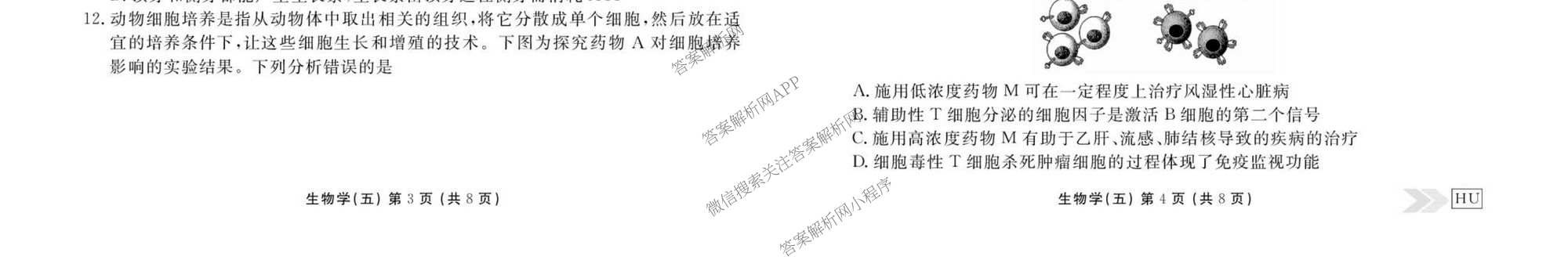 衡水金卷先享题2026年学科素养评价练(五)5(已更新地理(HJ)【河北专版】、地理(HN)【湖南专版】、生物(CY)【四川重庆专版】等90份)生物试题