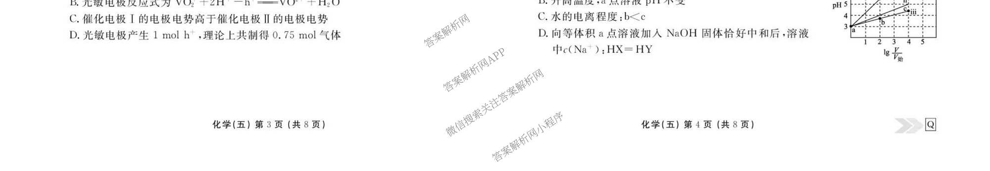 衡水金卷先享题2026年学科素养评价练(五)5(已更新地理(HJ)【河北专版】、地理(HN)【湖南专版】、生物(CY)【四川重庆专版】等90份)化学试题