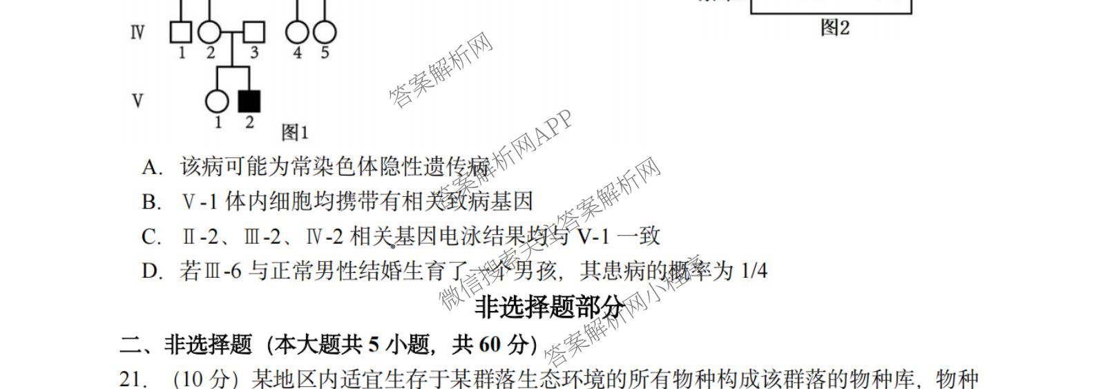 杭州二中2025学年第一学期高三年级十月月考各科答案及试卷（含政治 数学 物理等）生物试题