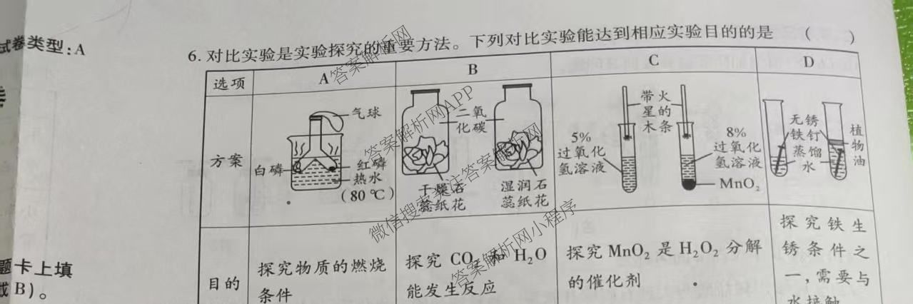 2025年陕西省初中学业水考试突破卷[T-2][试卷类型A]（7科全）化学试题