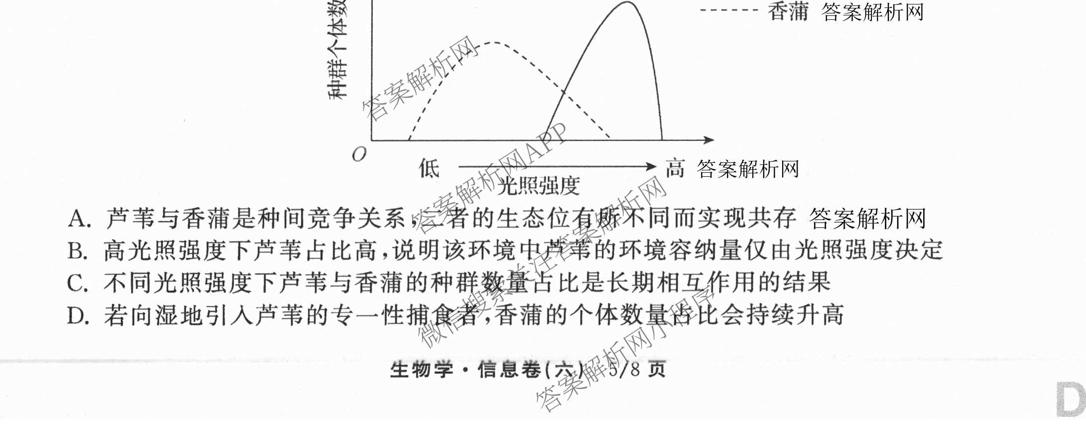 天舟高考衡中同卷2026年普通高等学校招生全国统一考试模拟信息卷(六)6各科答案及试卷: 含地理(GY)、语文(通用版)、政治(河南版)试卷解析生物试题