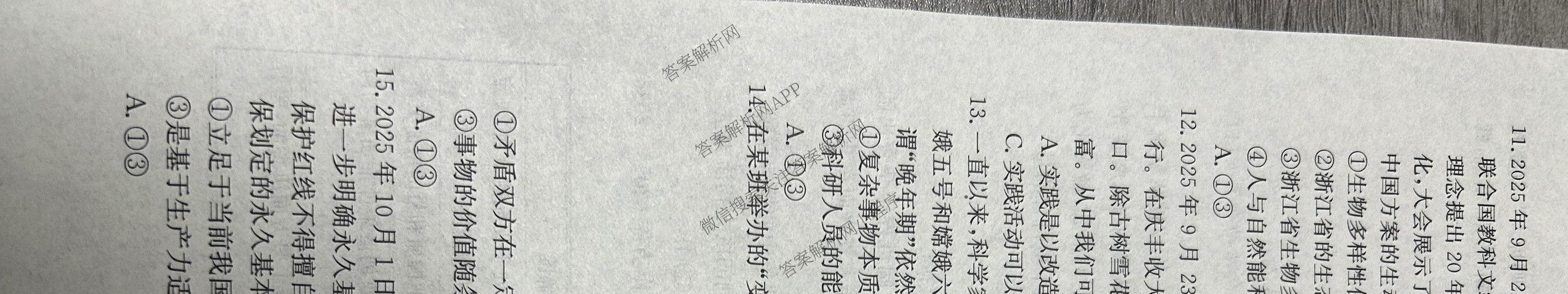 河北省2024级高二年级大数据应用调研阶段性联合测评(II)试卷及答案汇总(9科全)政治试题 河北省2024级高二年级大数据应用调研阶段性联合测评(II)试卷及答案汇总(9科全)政治试题