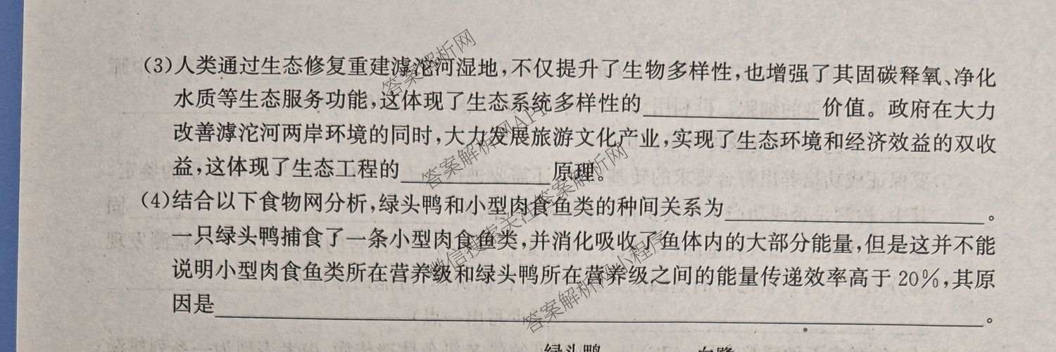 河北省2026届高三3月考试(0205G303)(已更新历史、语文、物理等9份)生物试题
