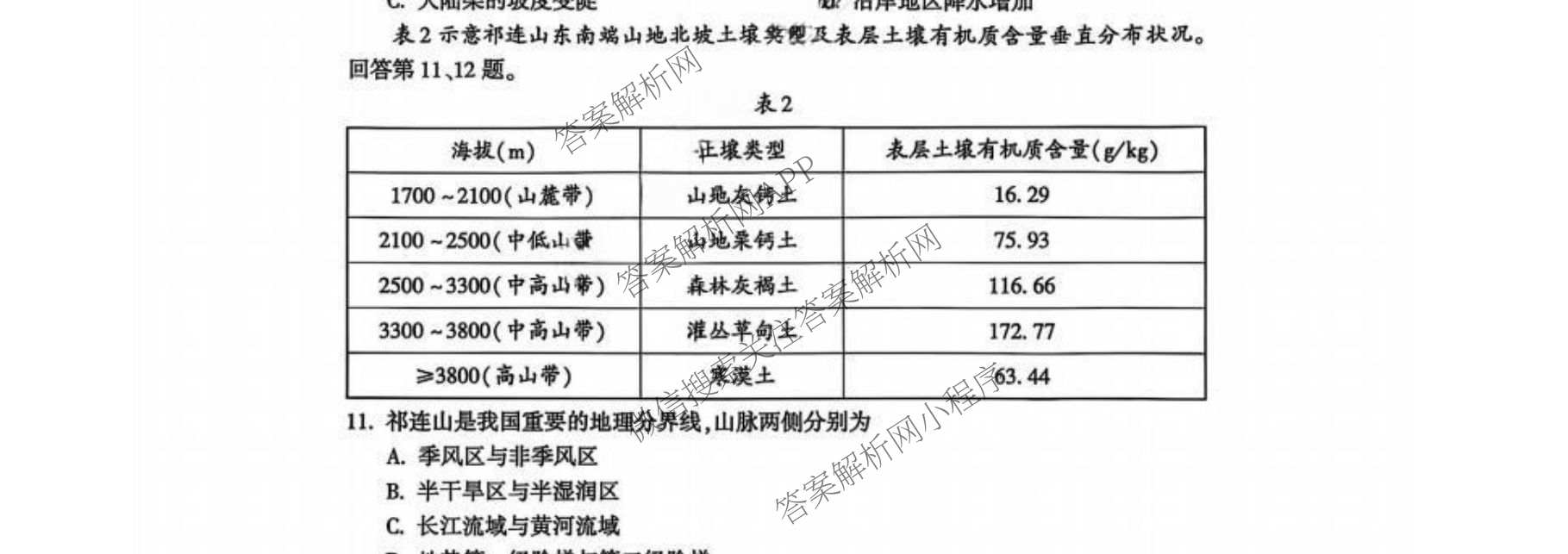 北京市朝阳区2025~2026学年度第一学期期中质量检测高三(2025.11)试卷及答案汇总: 含地理、生物、英语试卷解析地理试题