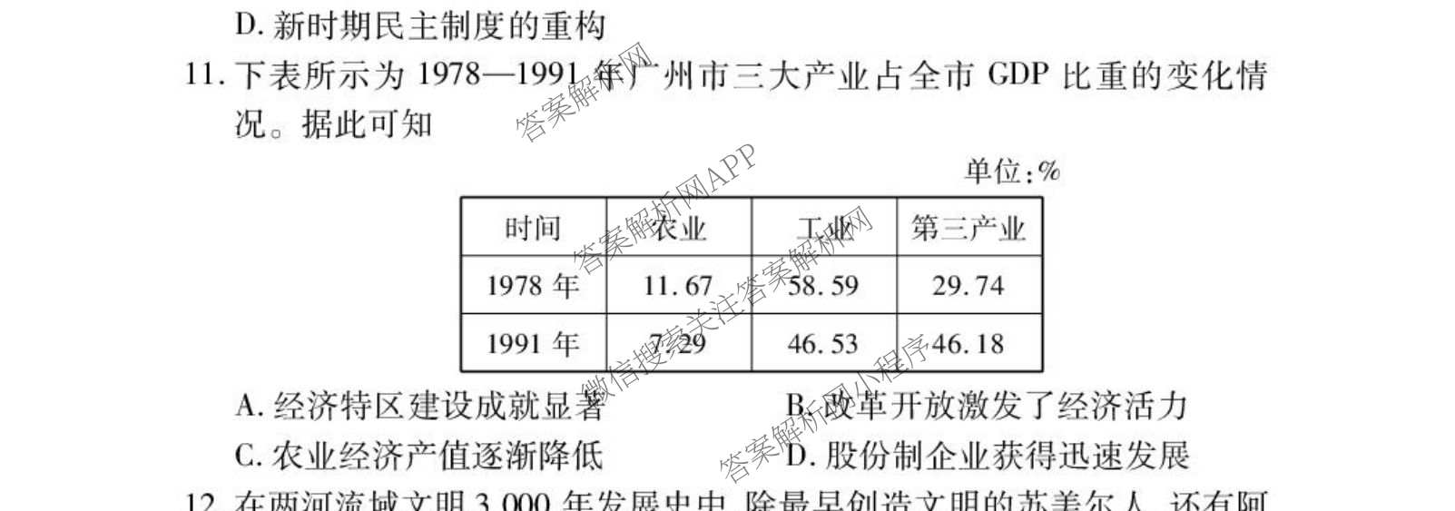 衡水金卷先享题2026年学科素养评价练(五)5(已更新地理(HJ)【河北专版】、地理(HN)【湖南专版】、生物(CY)【四川重庆专版】等90份)历史试题