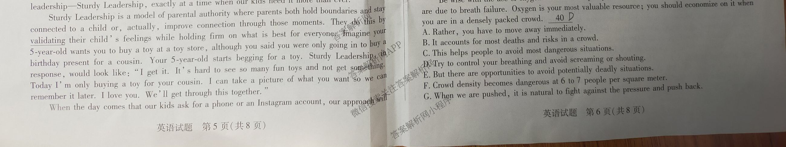 天一大联考2024-2025学年(下)安徽高二3月调研考试各科答案及试卷: 含数学、化学(池州专版)、生物试卷解析英语试题