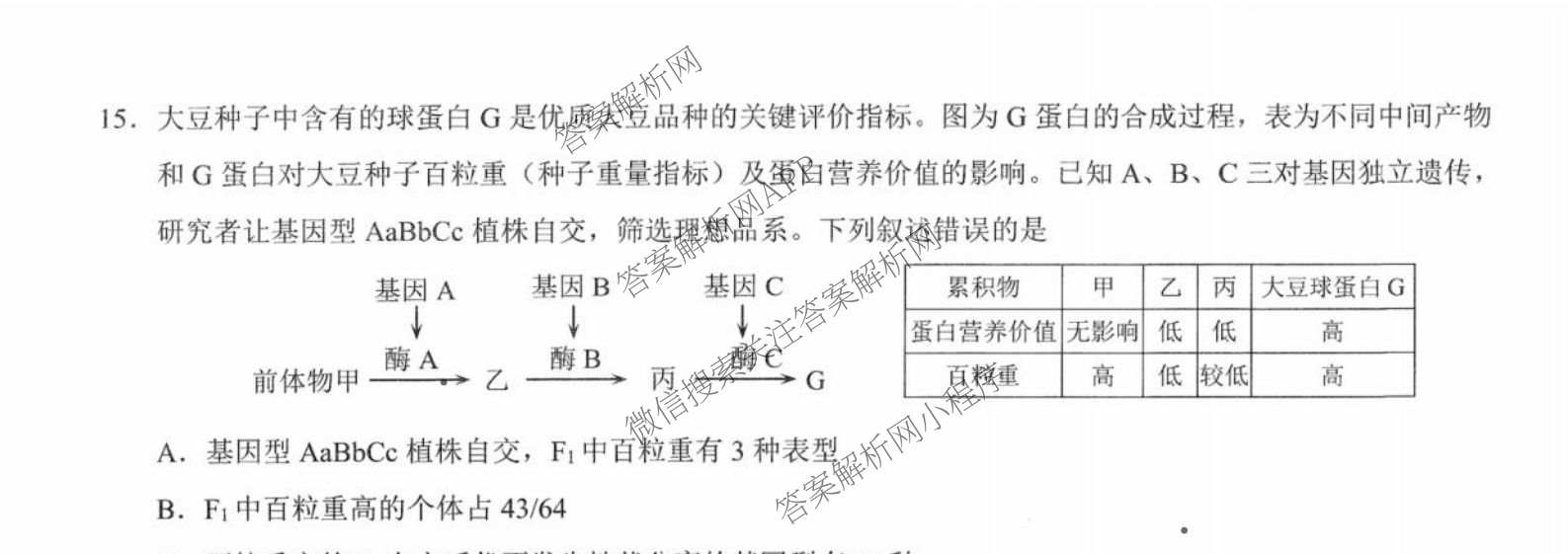 重庆康德2026届重庆市高考模拟调研卷(五)（含语文、生物、数学等9份）生物试题