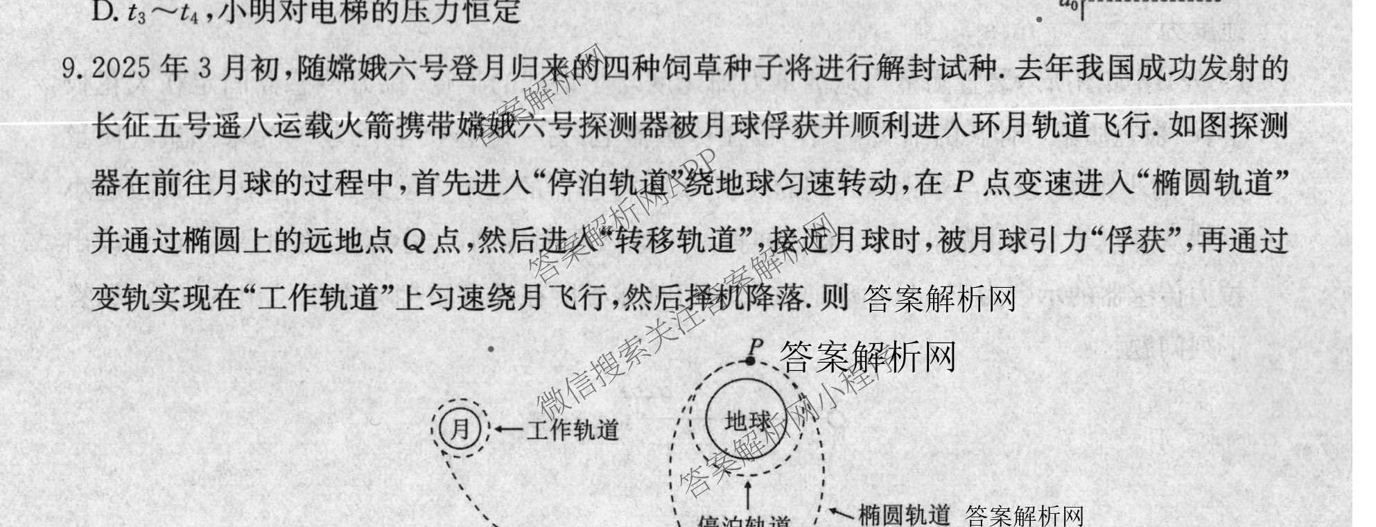 全国名校2026届高三月考滚动卷(二)2（含化学(A) 历史(A) 数学等）物理试题