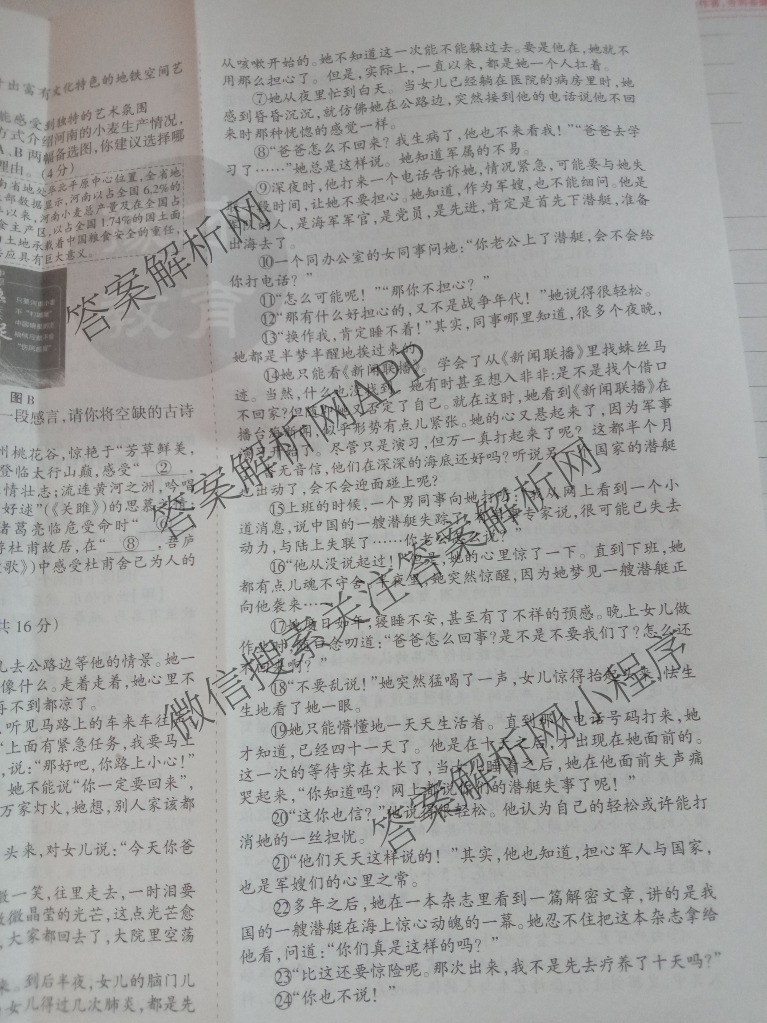 豫才教育2025年河南省中招导航押题试卷(B)（含英语、语文、道德与法治等7份）语文试题