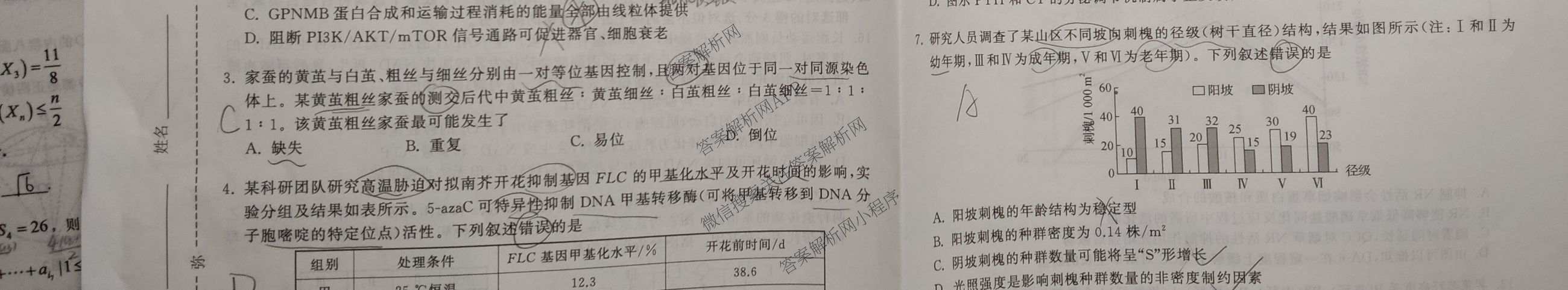 天舟高考衡中同卷2026年普通高等学校招生全国统一考试模拟信息卷(二)2各科答案及试卷（含化学(山东版)、历史(GY)、数学(B)等）生物试题
