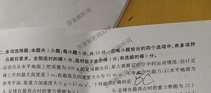 2025届山西、陕西、宁夏、青海四省区普通高中新高考高三质量检测(4.10)（含生物(B卷)、政治(A卷)、历史(B卷)等）物理试题