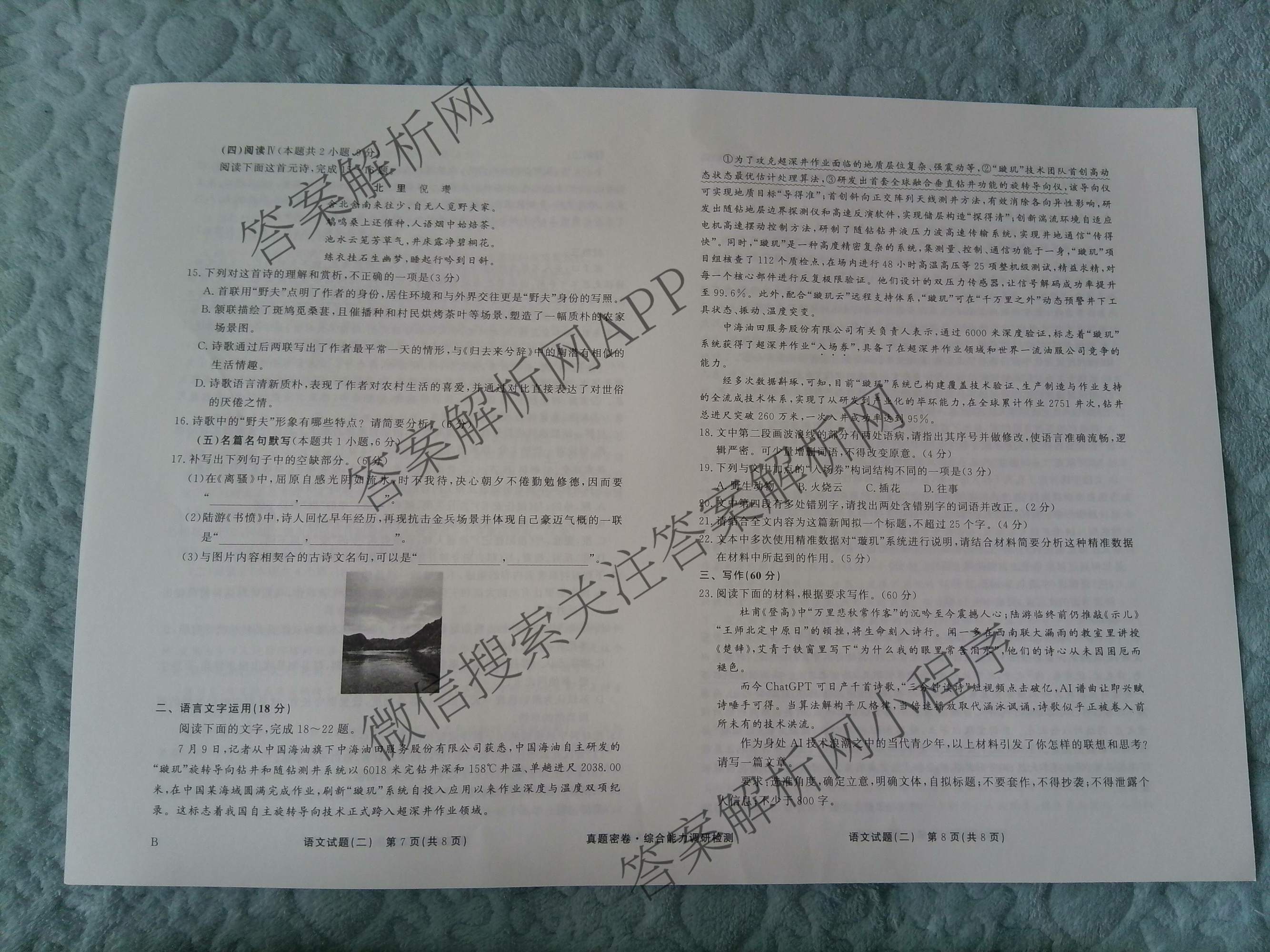 衡水真题密卷2025-2026学年度综合能力调研检测(二)2试卷及答案汇总: 含物理(1)、物理(7)、生物(10)试卷解析语文试题