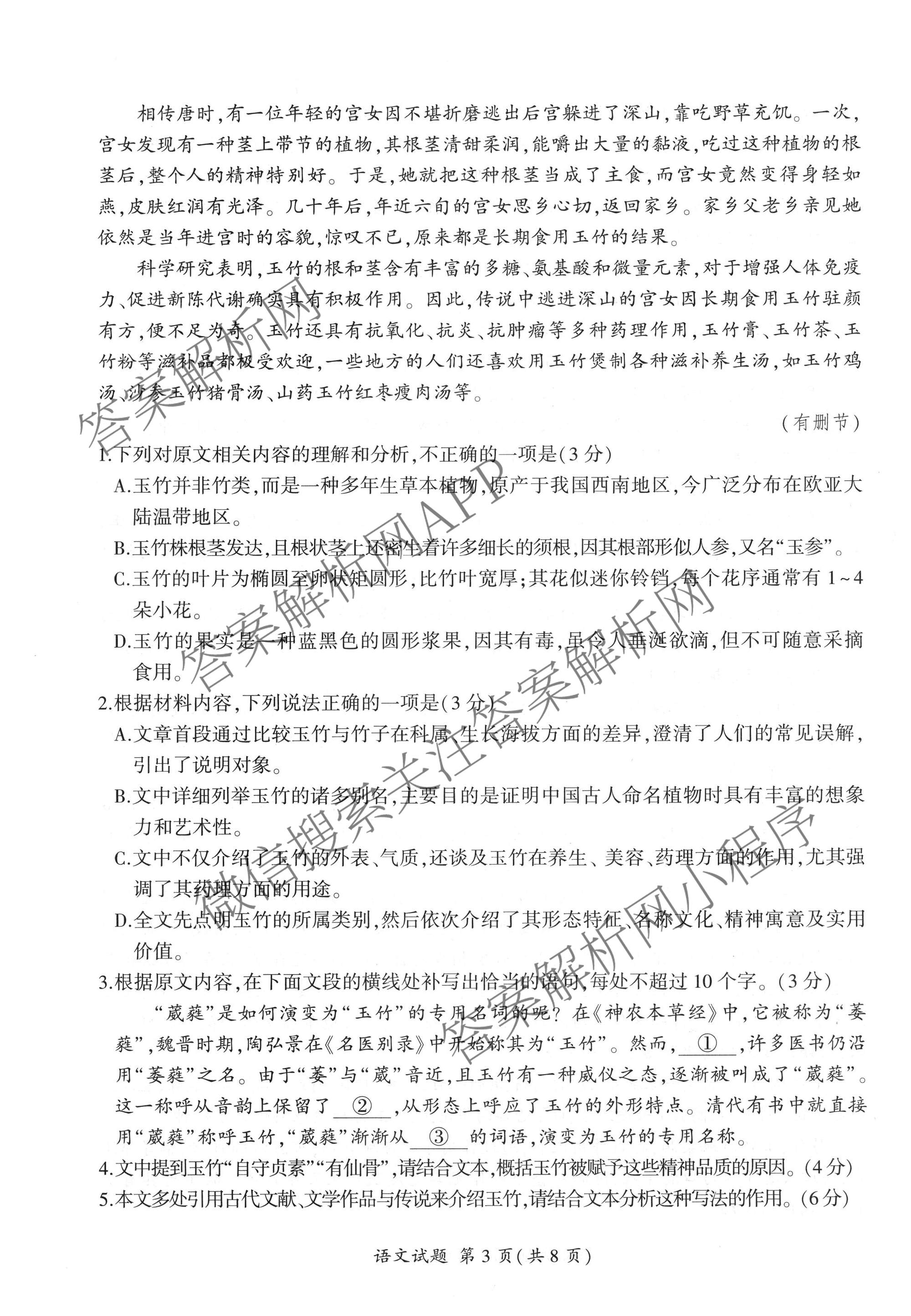 百师联盟2026届高三考前适应性训练(四)（26科全）语文试题
