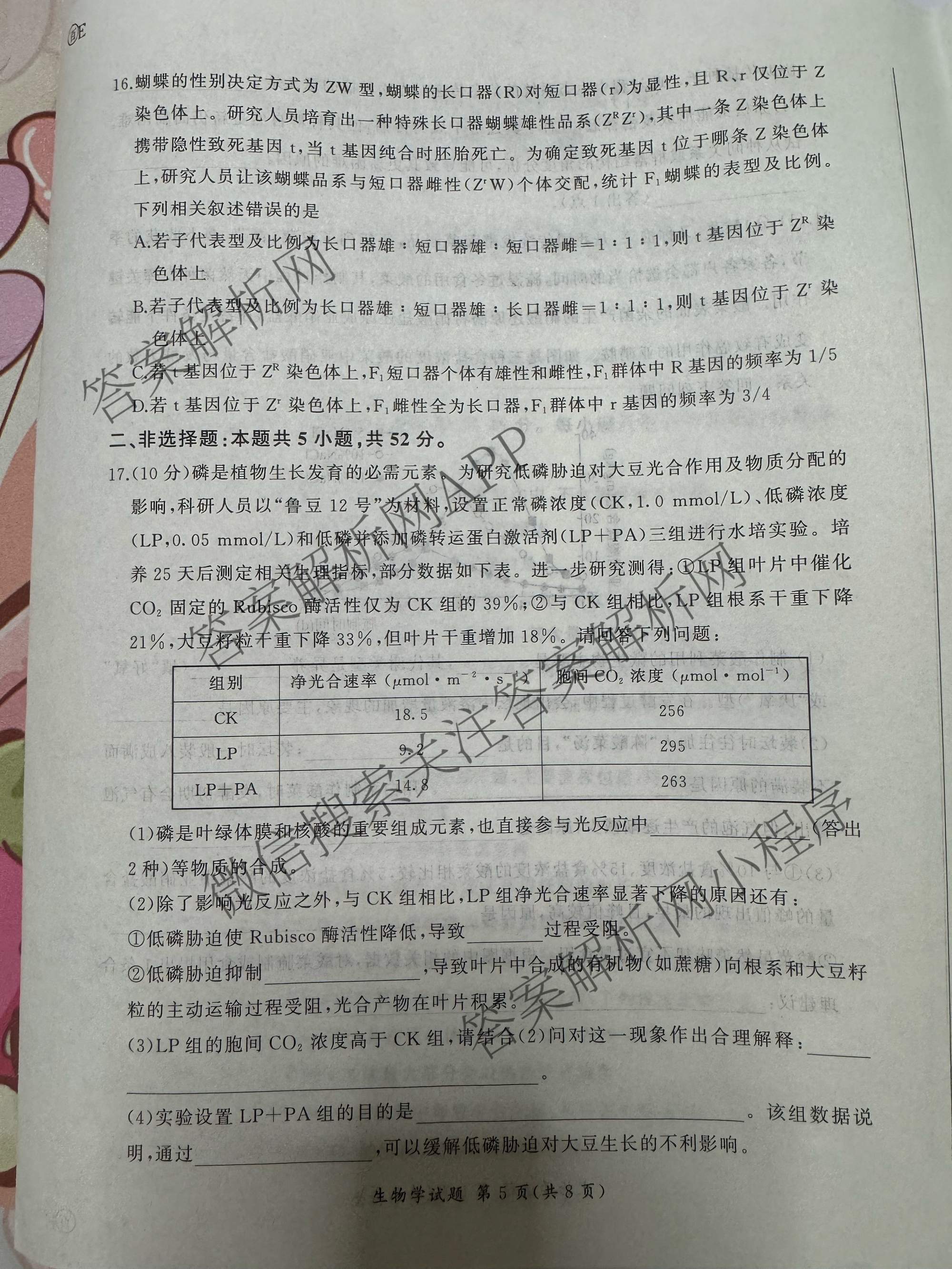 百师联盟2026届高三考前适应性训练(四)（26科全）生物试题