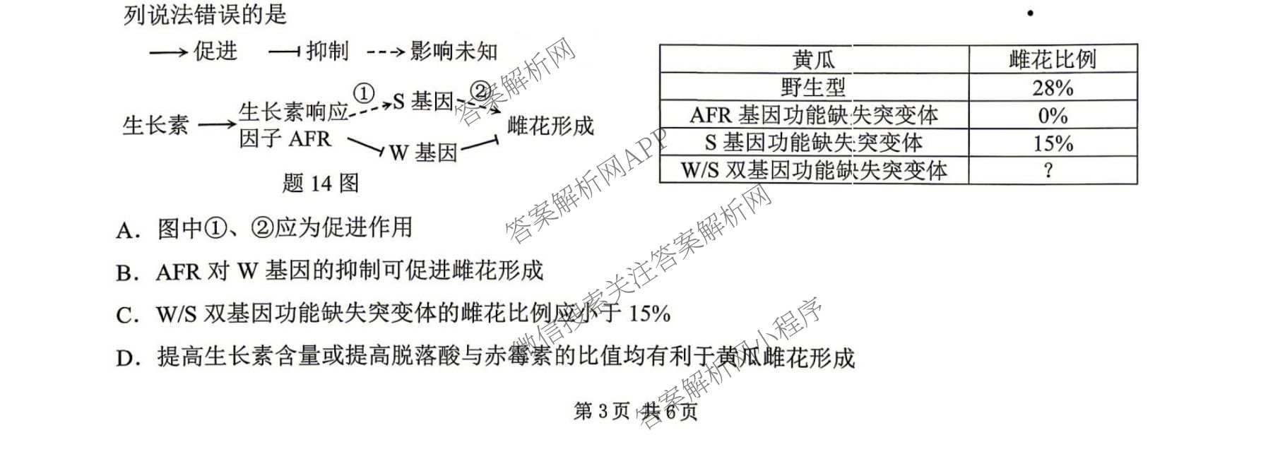[康德二诊]重庆康德2026年重庆市普通高中学业水选择性考试高三第二次联合诊断检测试卷及答案汇总(已更新地理、物理、数学等11份)生物试题