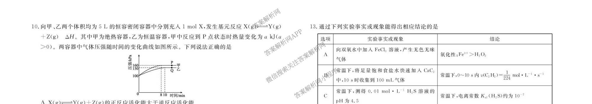 衡水金卷先享题2026年学科素养评价练(五)5(已更新地理(HJ)【河北专版】、地理(HN)【湖南专版】、生物(CY)【四川重庆专版】等90份)化学试题