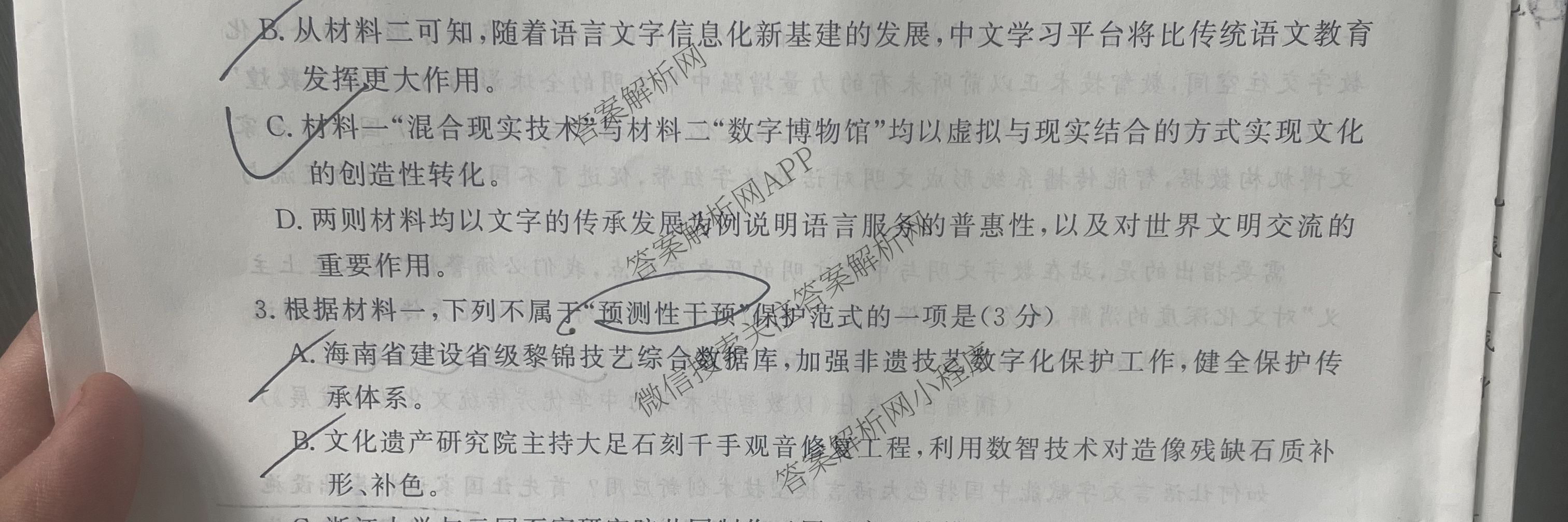 青桐鸣2025届普通高等学校招生全国统一考试青桐鸣大联考(高三)(5.9)各科答案及试卷（含历史、语文、政治等）语文试题