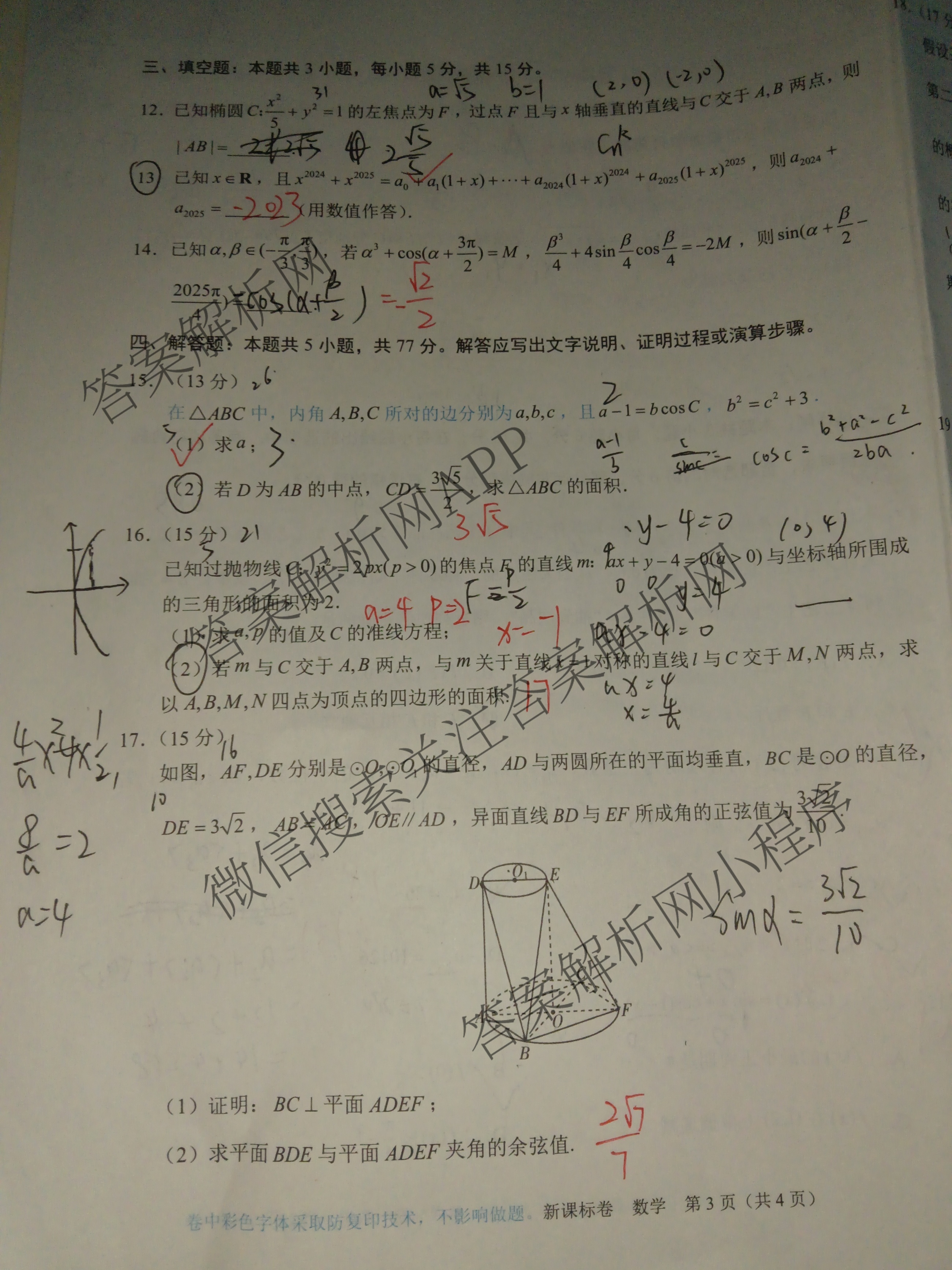 学科网2026届新高三学情摸底考试卷及答案汇总（58科全）数学试题
