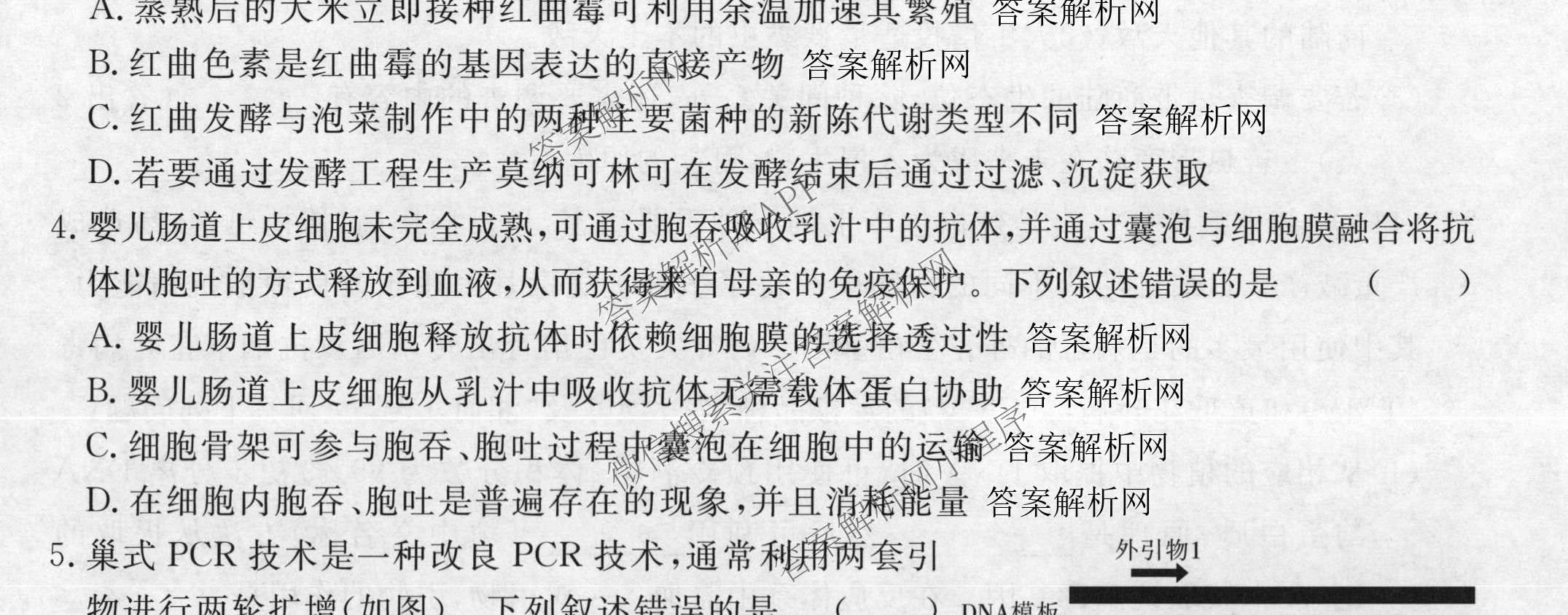 2026届高考预测压轴综合训练(一)1试卷及答案汇总（含化学(4) 数学 历史(5)等）生物试题