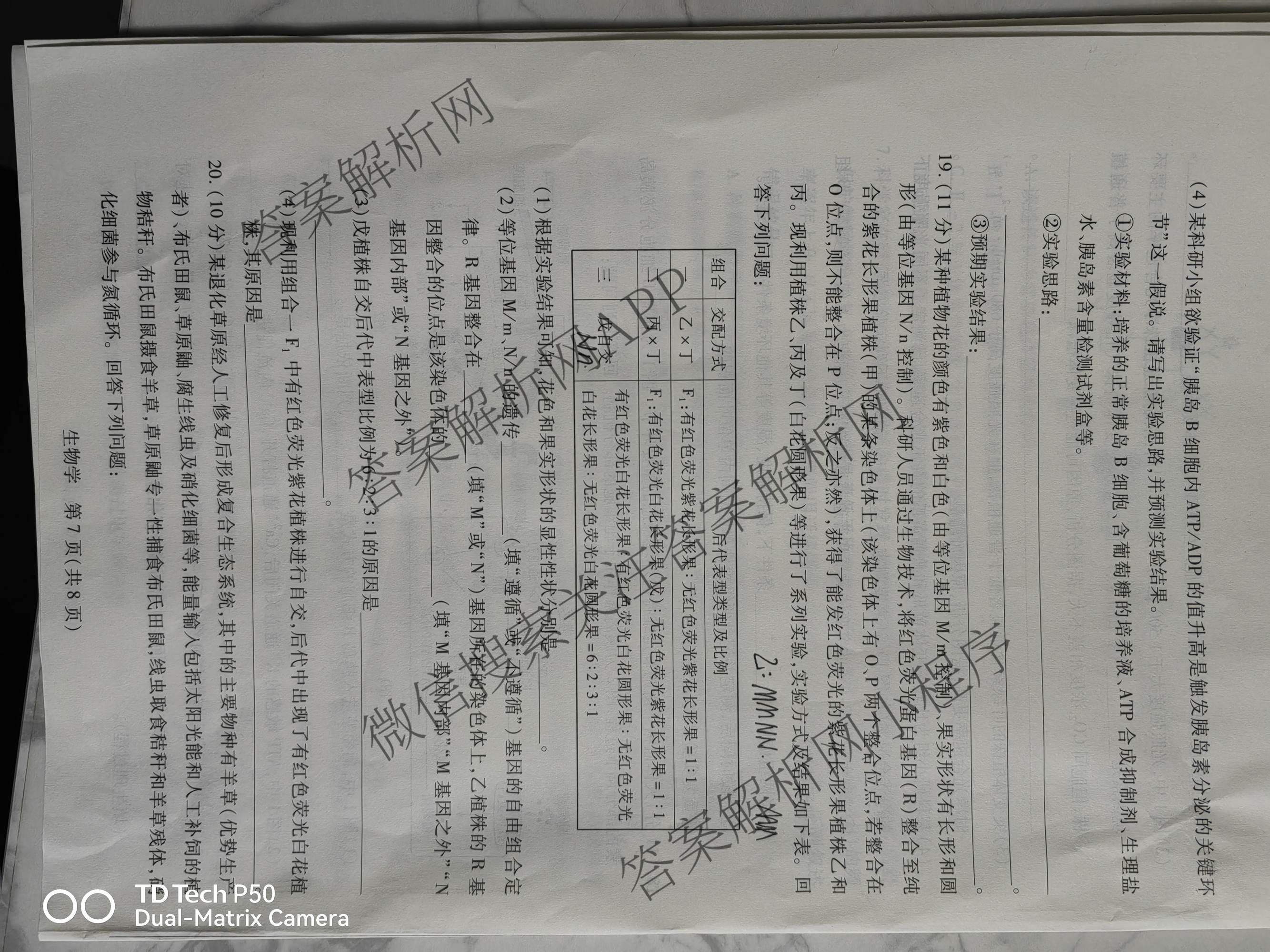 天一大联考2025-2026学年高三3月联考(SHAX202603)(3.5)试卷及答案汇总（含数学(B) 数学 物理等27份）生物试题