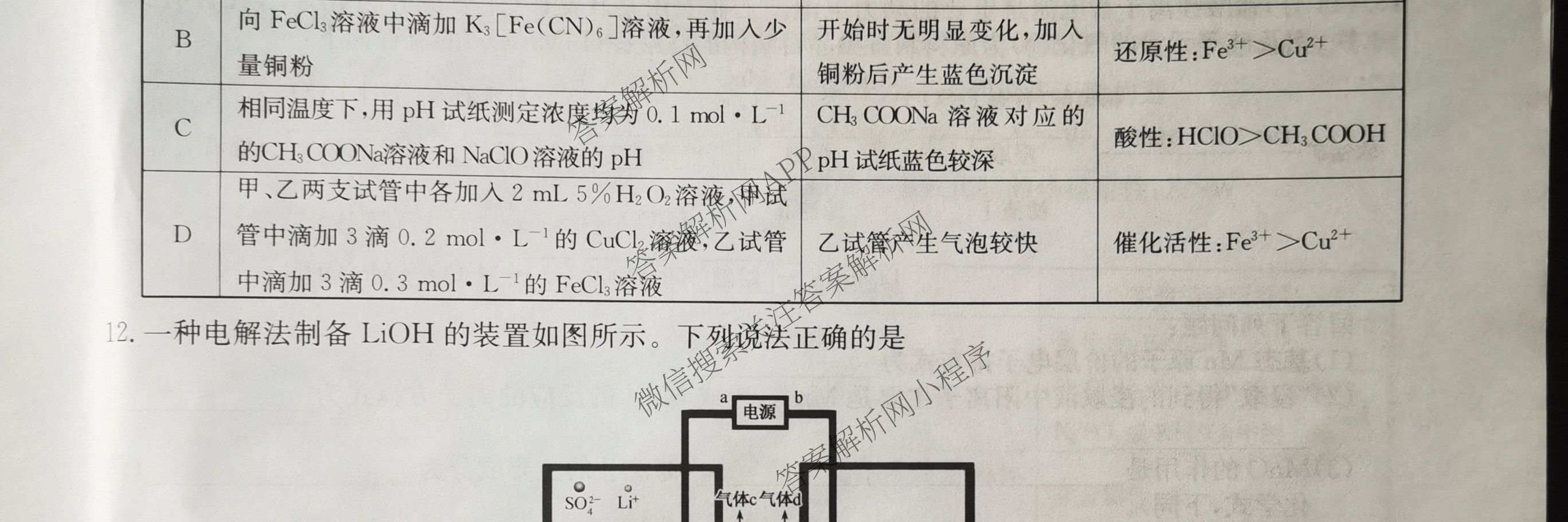 九师联盟2024~2025学年高三核心模拟卷(下)(二)2试卷及答案汇总: 含地理(D4) 政治(JX) 生物(JX)试卷解析化学试题