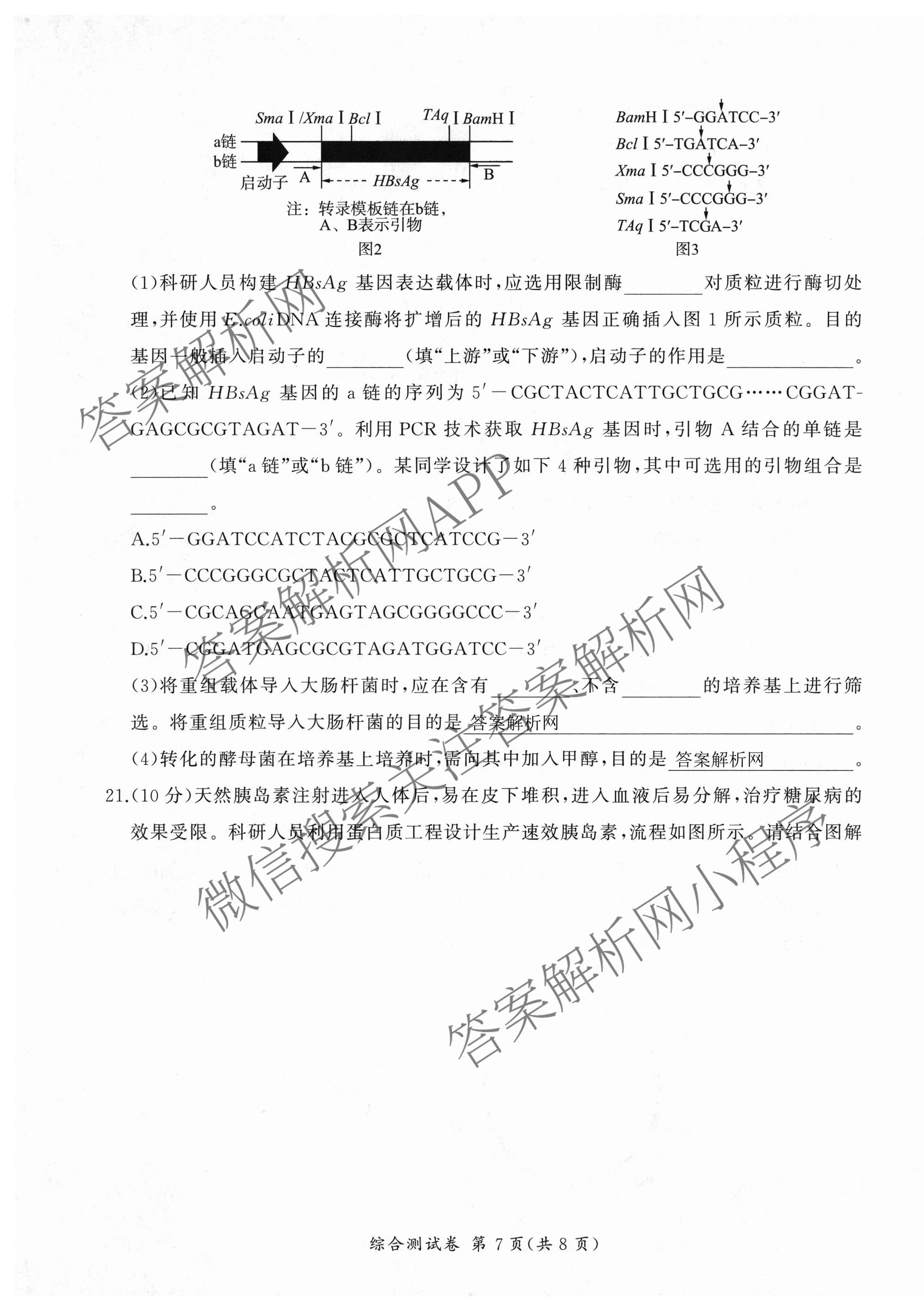 百师联盟2025-2026学年高二下学期阶段测试卷(四)4试卷及答案汇总: 含生物(90分钟多选) 语文 数学(RA)试卷解析生物试题