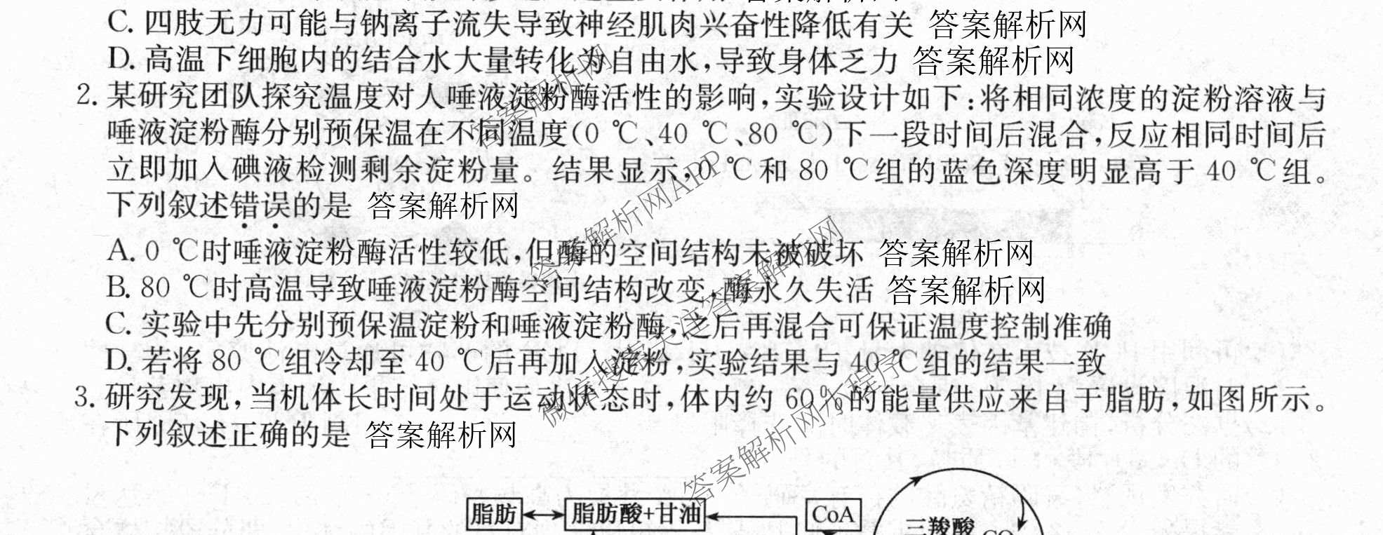 2026年普通高等学校招生全国统一考试猜题密卷(一)1各科答案及试卷(已更新语文 历史(ZZ) 地理(C3)等11份)生物试题