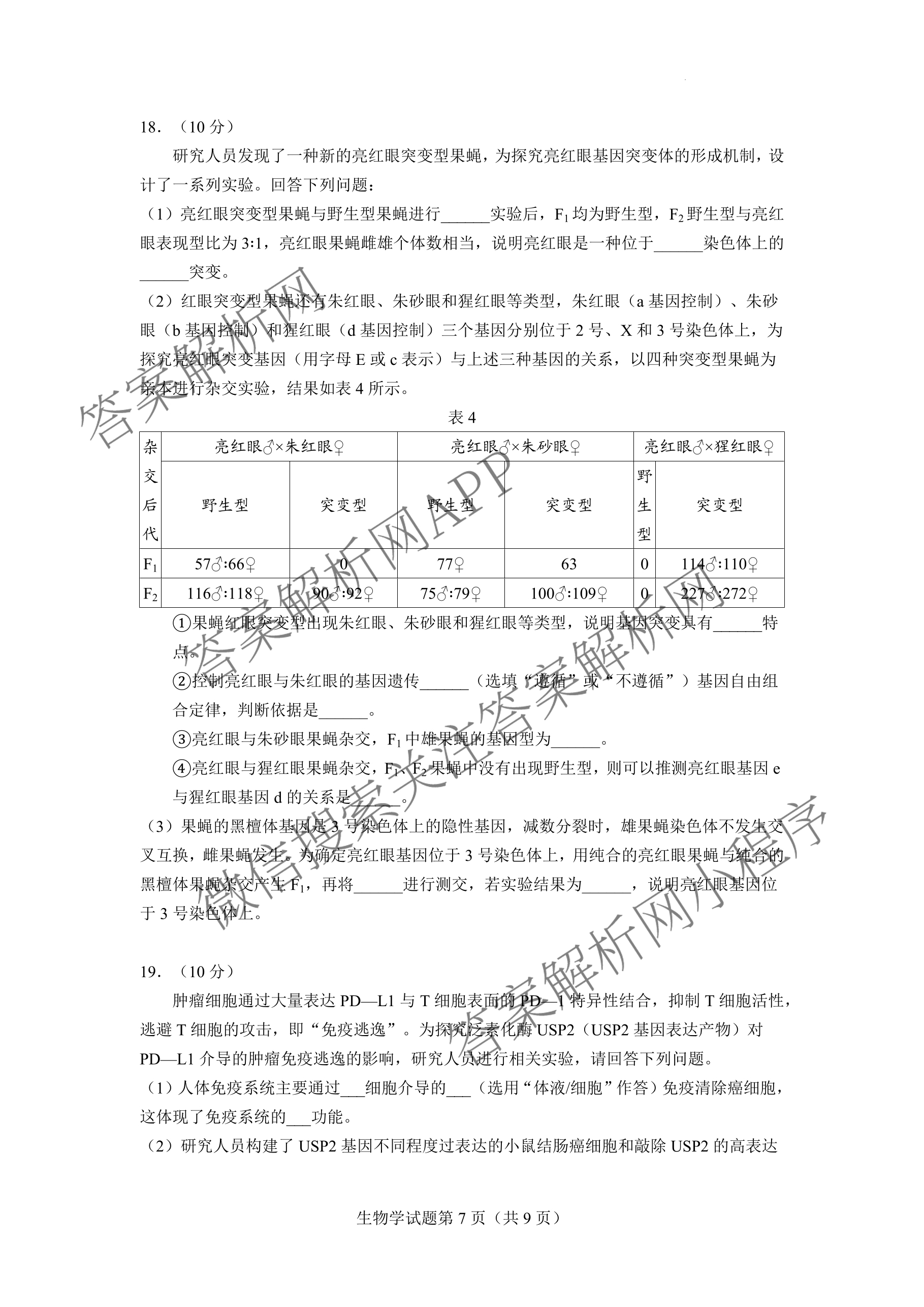 云南省玉溪一中2025-2026学年上学期高三适应性测试(六)各科答案及试卷(已更新数学 历史 物理等9份)生物试题