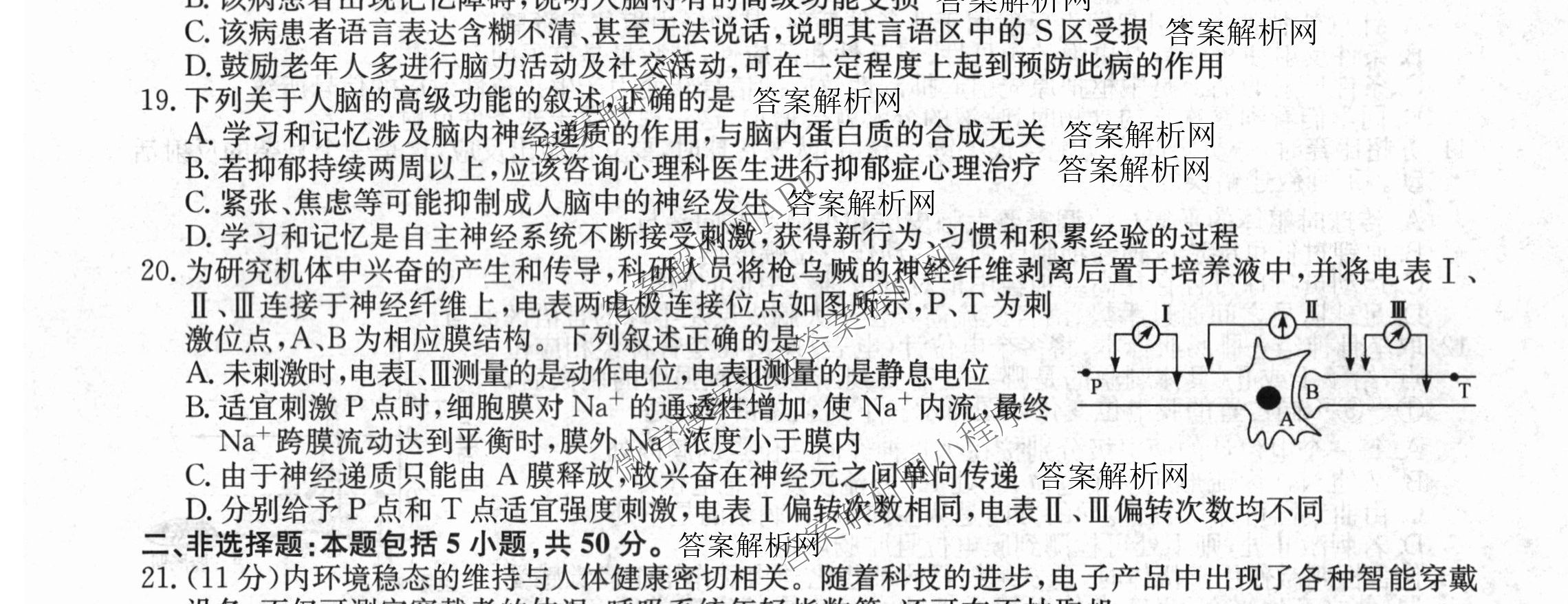 2025~2026学年度高二高中同步月考测试卷(一): 含数学(选择性必修第一册 RJ)、地理(选择性必修1 RJ)、数学(选择性必修第一册 XJ)试卷解析生物试题