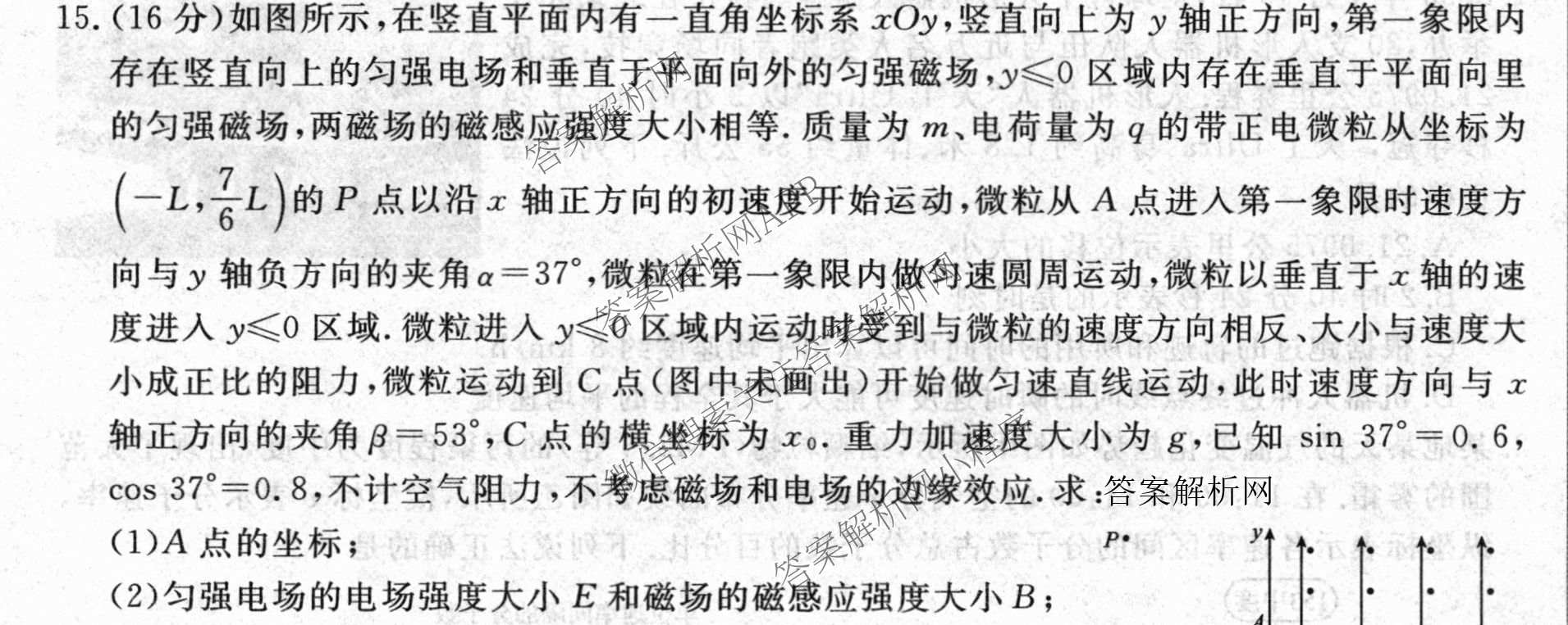 2026普通高等学校招生全国统一考试冲刺押题卷(六)6各科答案及试卷（含数学(A)、语文、生物(HBJ)等）物理试题