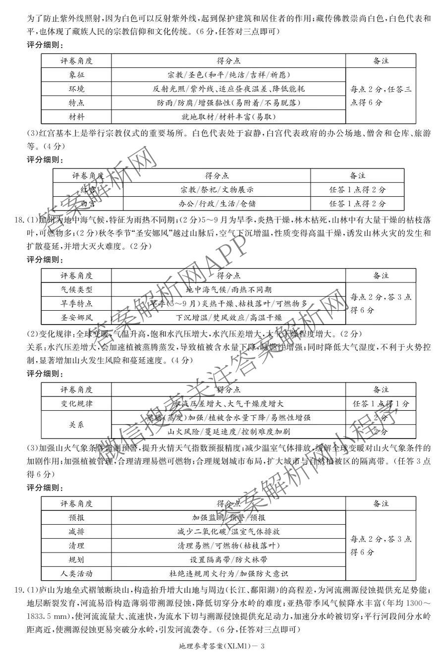 湖南新高考教学教研联盟2026届高三下学期3月联考(XLM1)各科答案及试卷（10科全）地理答案
