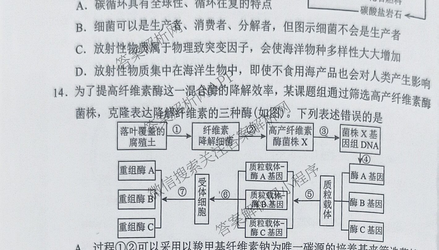 重庆康德2025年普通高等学校招生全国统一考试高考模拟调研卷(三)各科答案及试卷（含地理 物理 生物等9份）生物试题