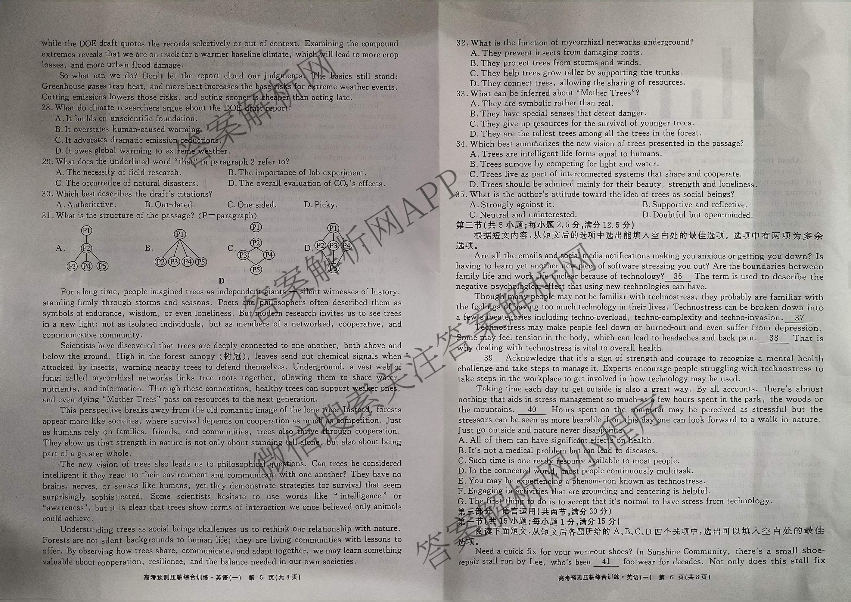 2026届高考预测压轴综合训练(一)1试卷及答案汇总（含化学(4) 数学 历史(5)等）英语试题
