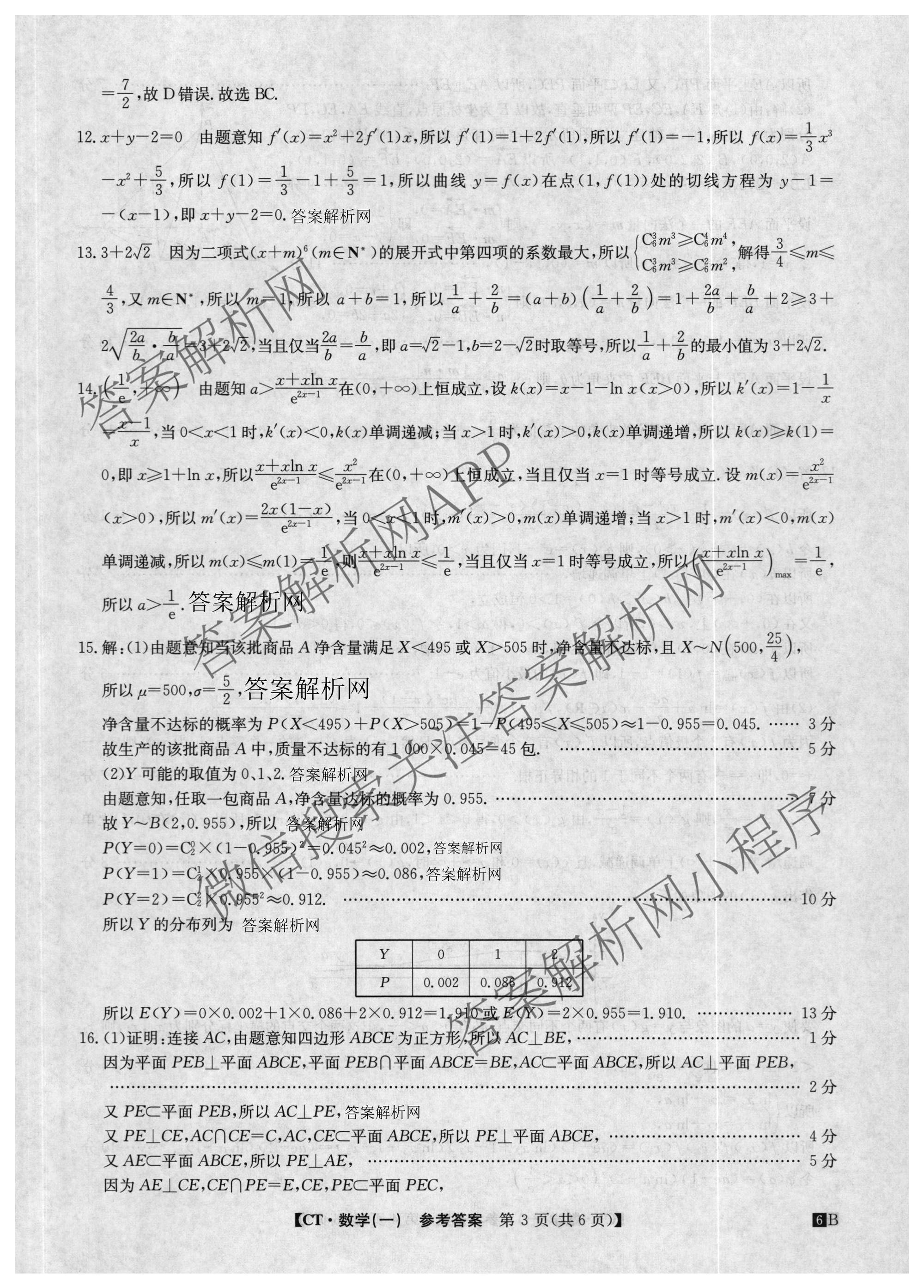 2026年普通高等学校招生全国统一考试猜题信息卷(一)1(已更新数学、地理(B3)、生物(B2)等18份)数学答案