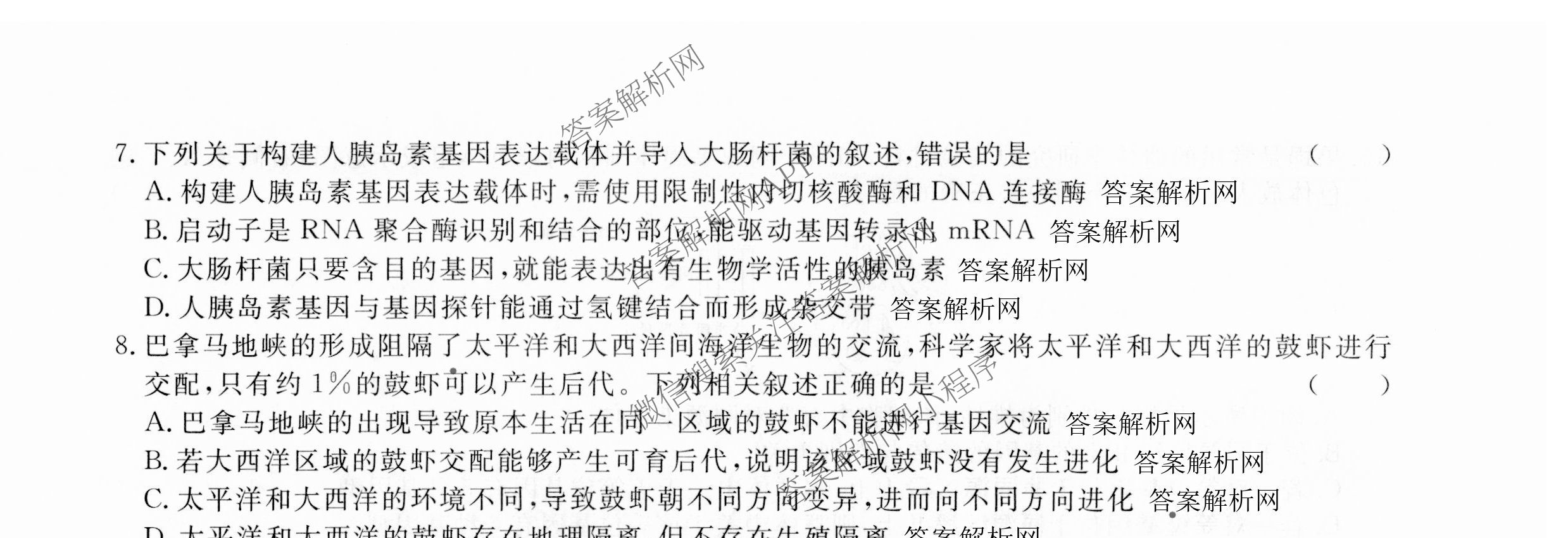 2026届高三总复习名师原创模拟(十二)12试卷及答案汇总（含语文(XS6G) 化学(XS6JG) 历史(新S6J)等）生物试题