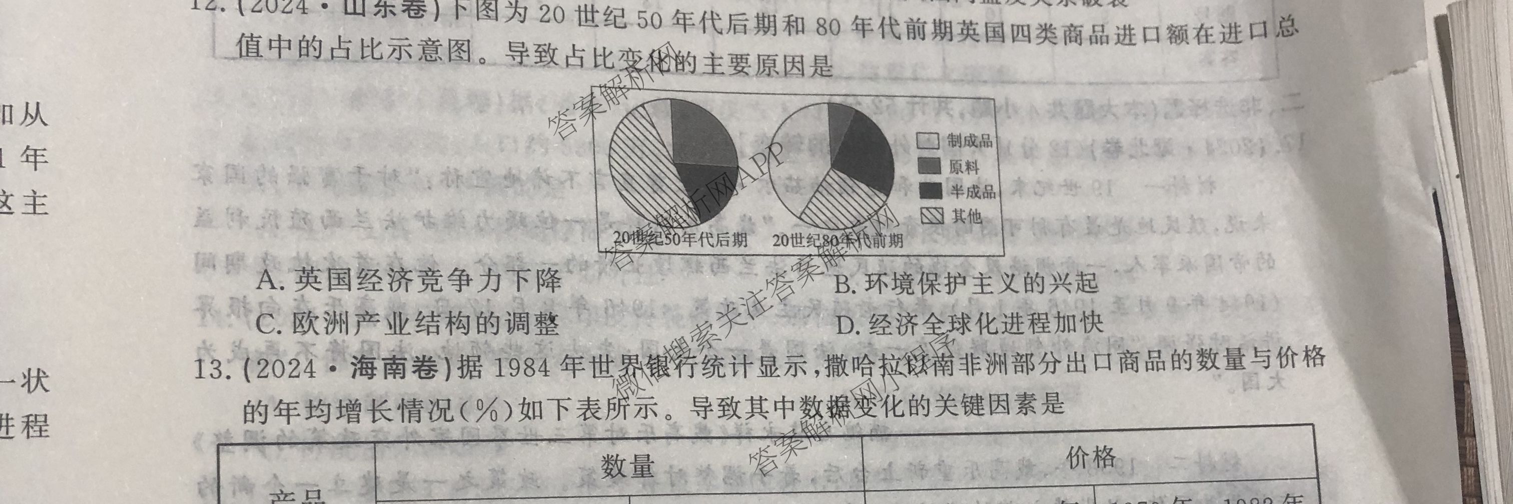 2026最新五年高考真题分类优化卷(十四)14各科答案及试卷(已更新地理、语文、历史等9份)历史试题