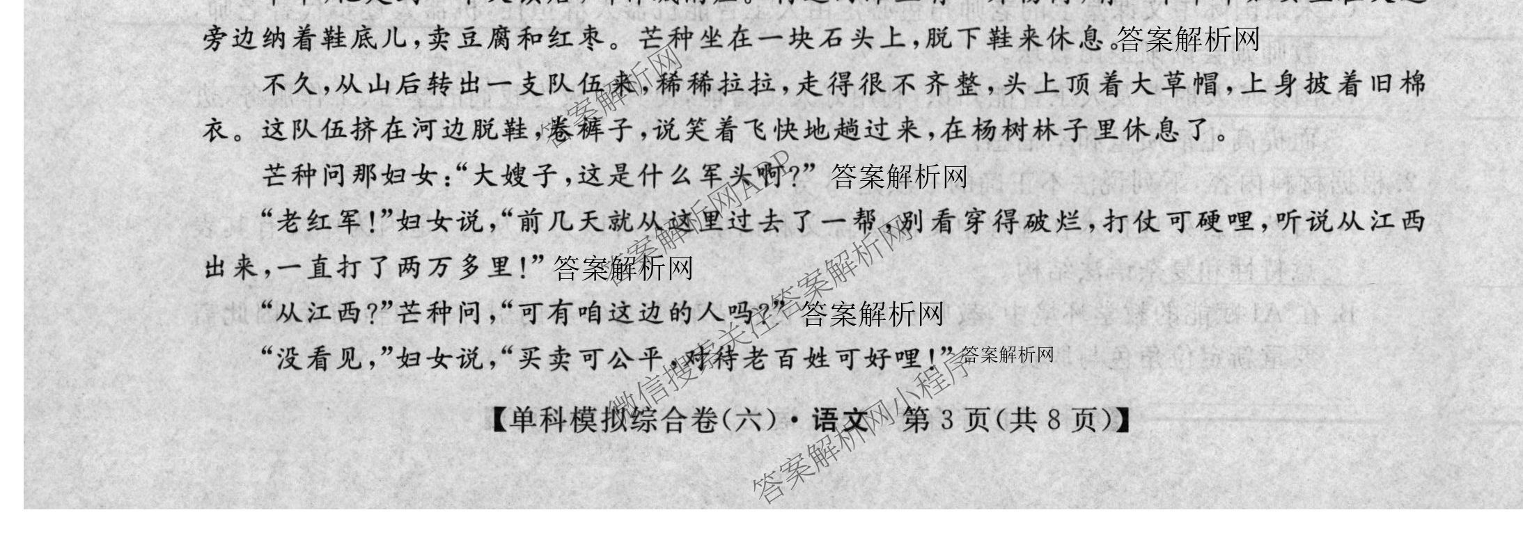 2026新高考单科模拟综合卷(六)6（18科全）语文试题
