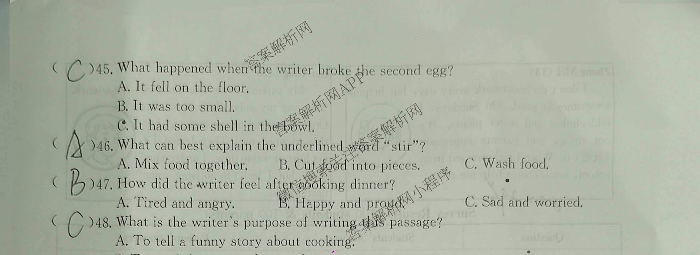 长治市八年级上学期长标期中各科答案及试卷（含历史(R)、地理(XJB)、道德与法治(R)等15份）英语试题